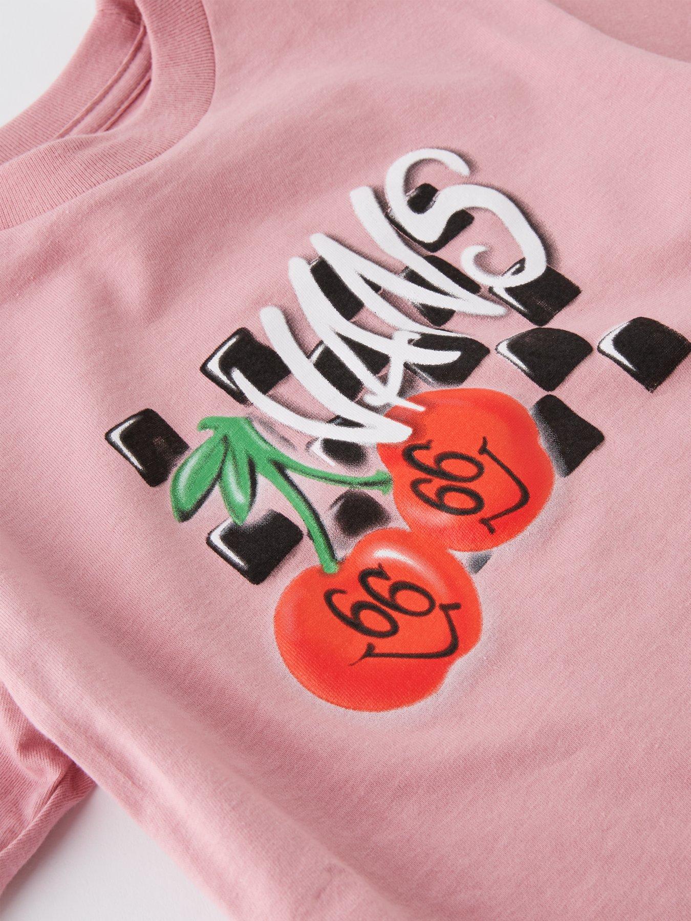 Image 3 of 4 of Vans Girls Infant Checker Cherries Short Sleeve T-Shirt - Pink