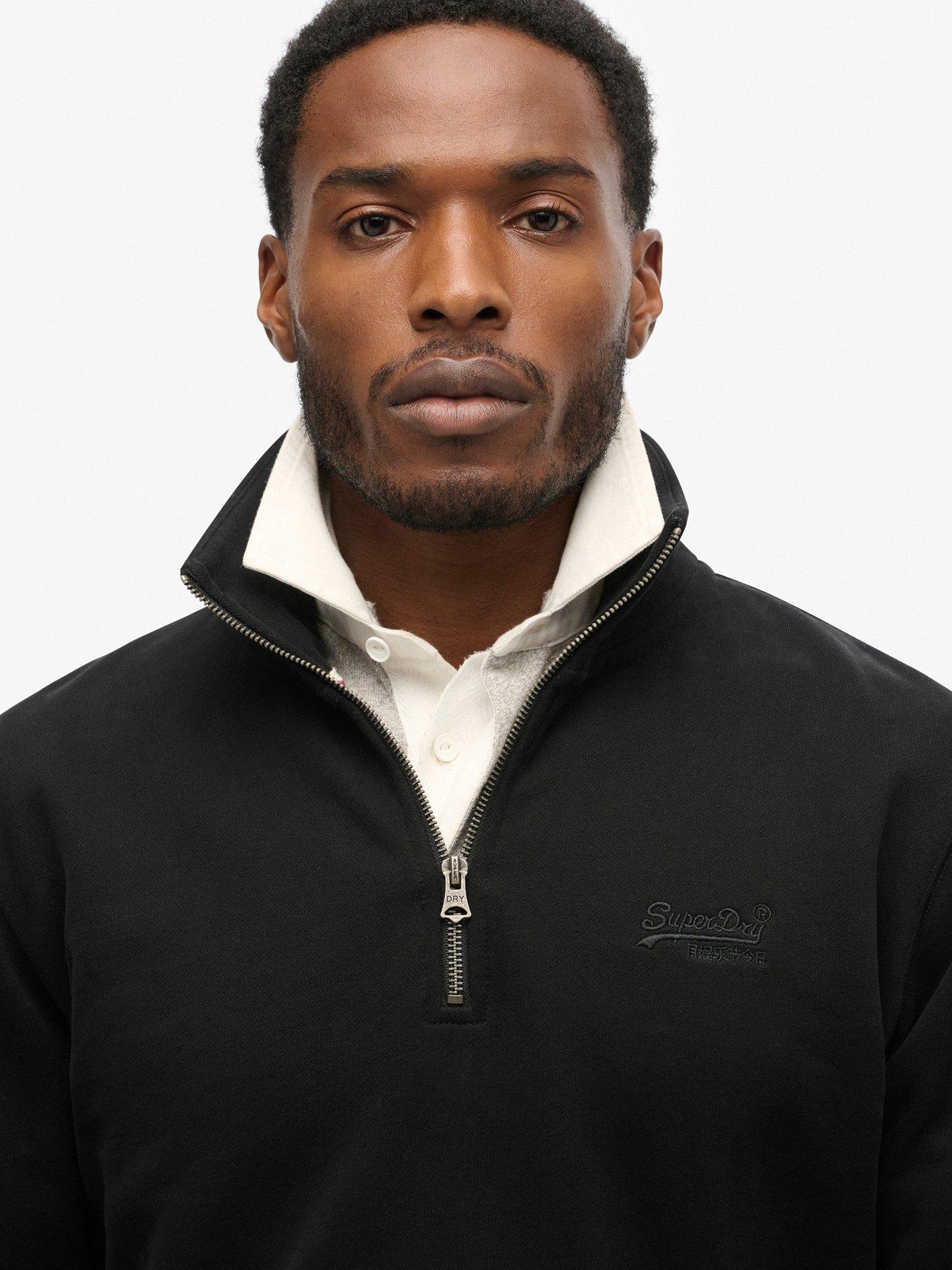 Image 3 of 5 of Superdry Essential Logo Henley Hoodie - Black