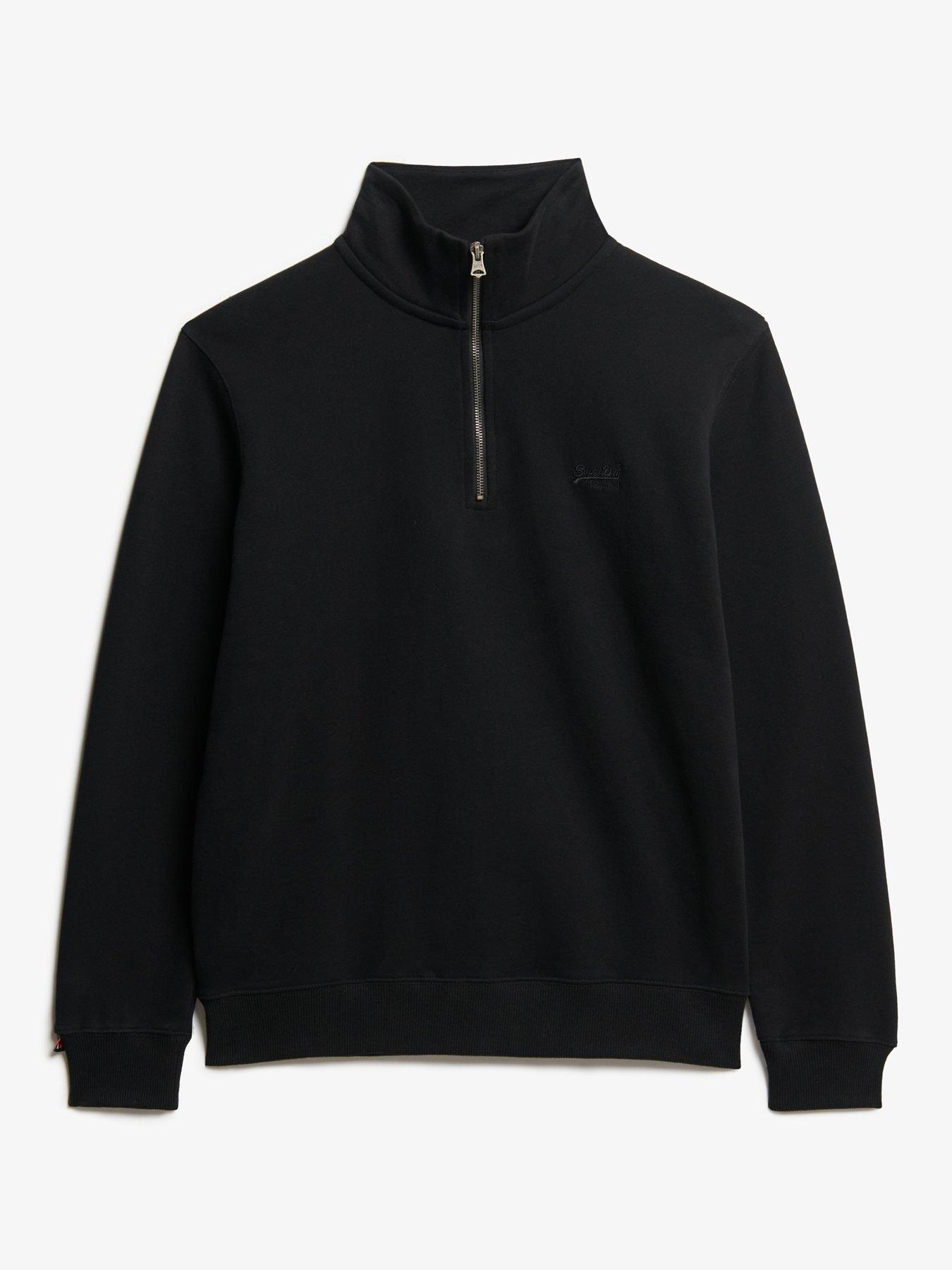 Image 5 of 5 of Superdry Essential Logo Henley Hoodie - Black