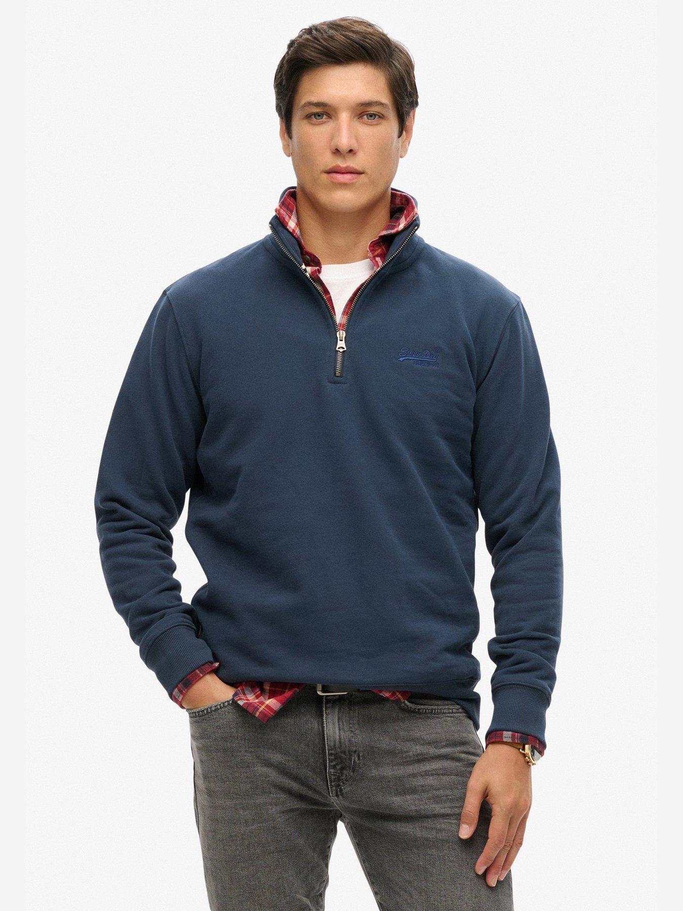 undefined Essential Logo Henley Sweatshirt - Navy
