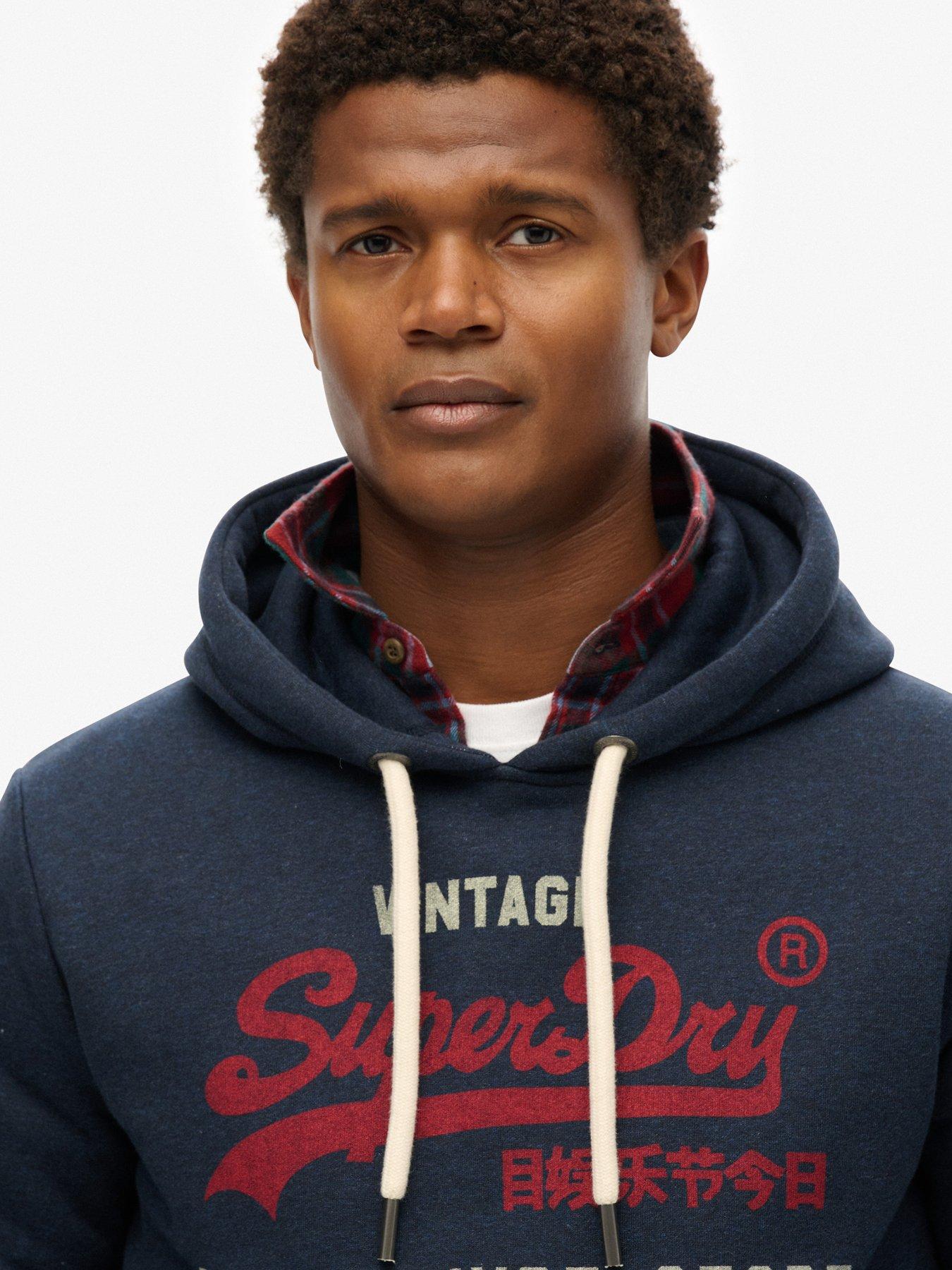 Image 3 of 5 of Superdry Vintage Heritage Relaxed Hoodie - Navy