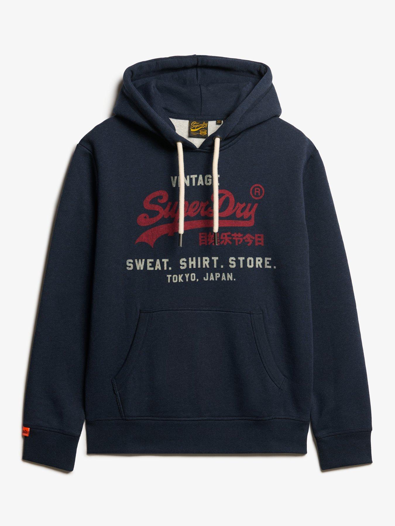 Image 4 of 5 of Superdry Vintage Heritage Relaxed Hoodie - Navy