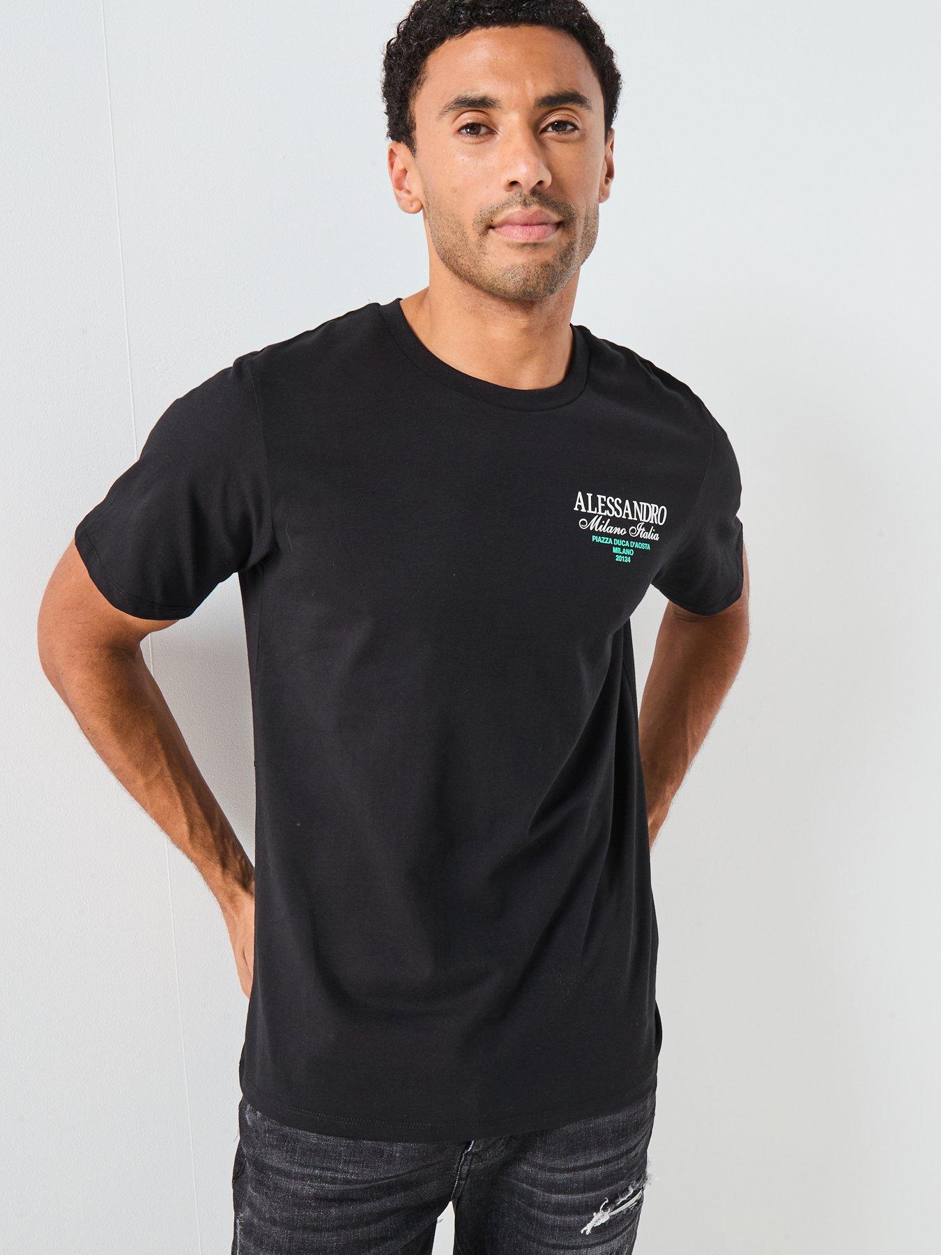 Image 2 of 5 of Alessandro Zavetti Montanelli Graphic Back Print T-Shirt - Black