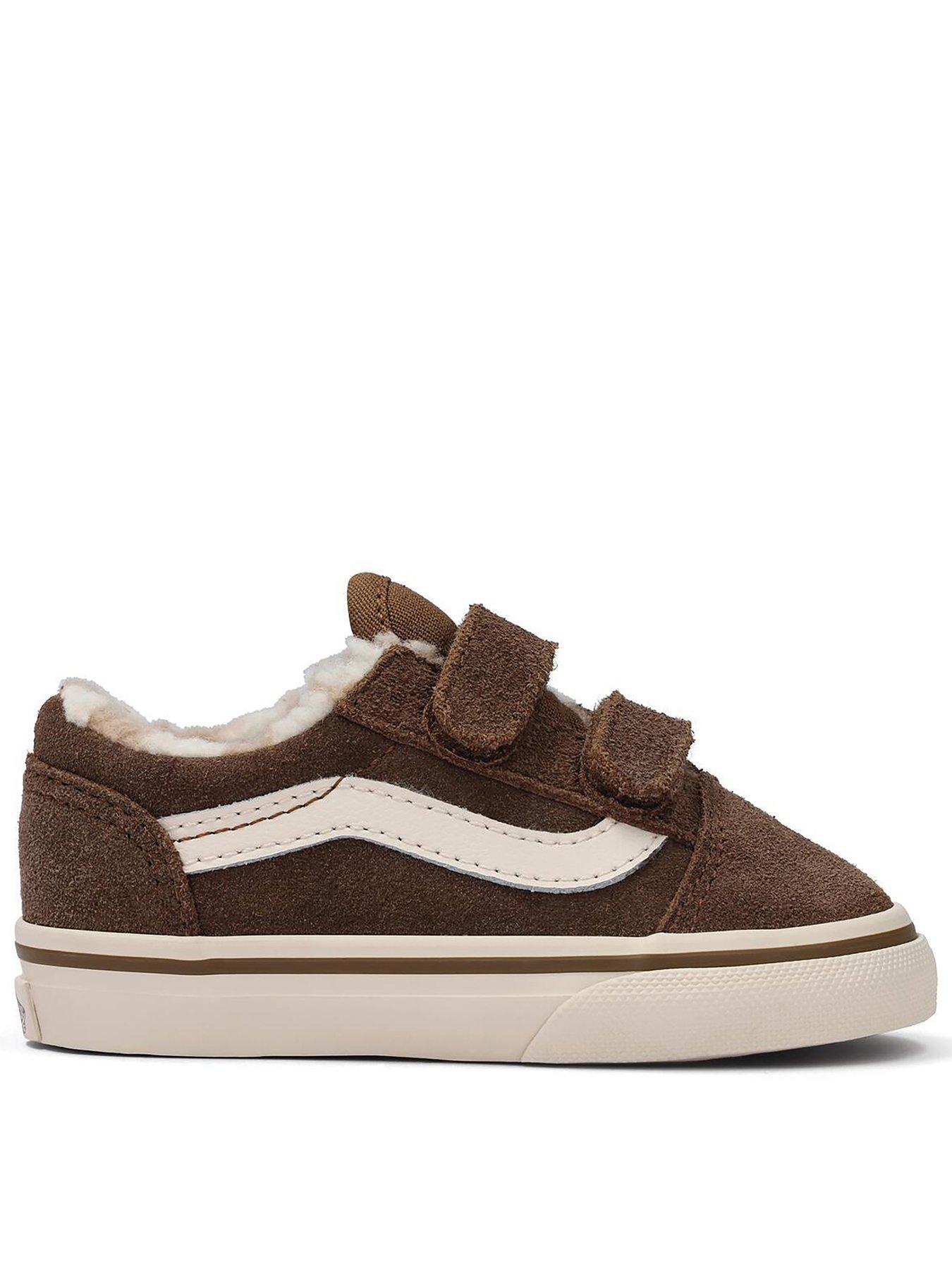 Vans Toddler Old Skool Velcro Trainers - Brown