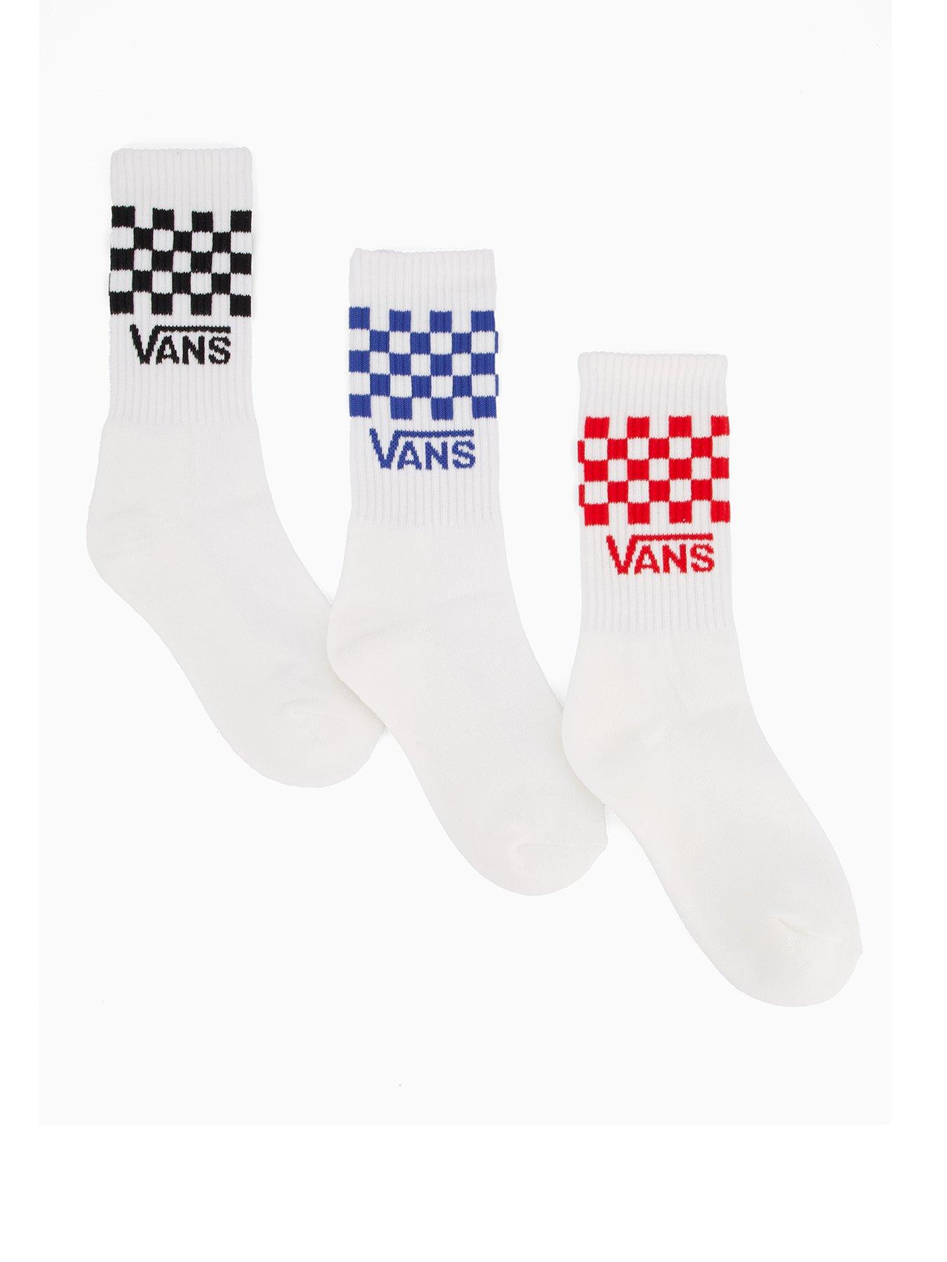 Vans Junior Classic Check Crew Socks - White