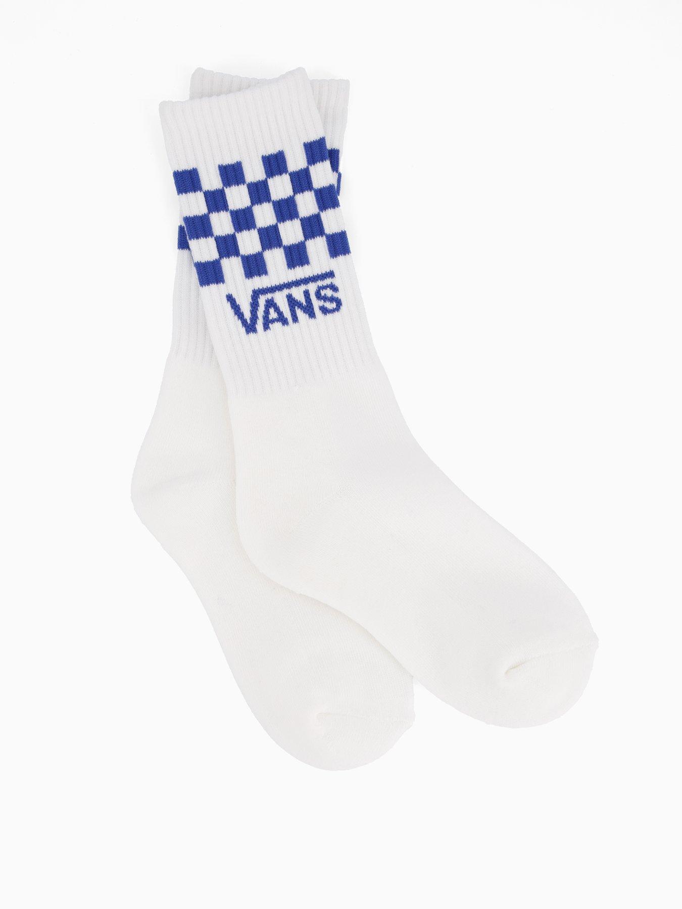 Image 2 of 3 of Vans Junior Classic Check Crew Socks - White