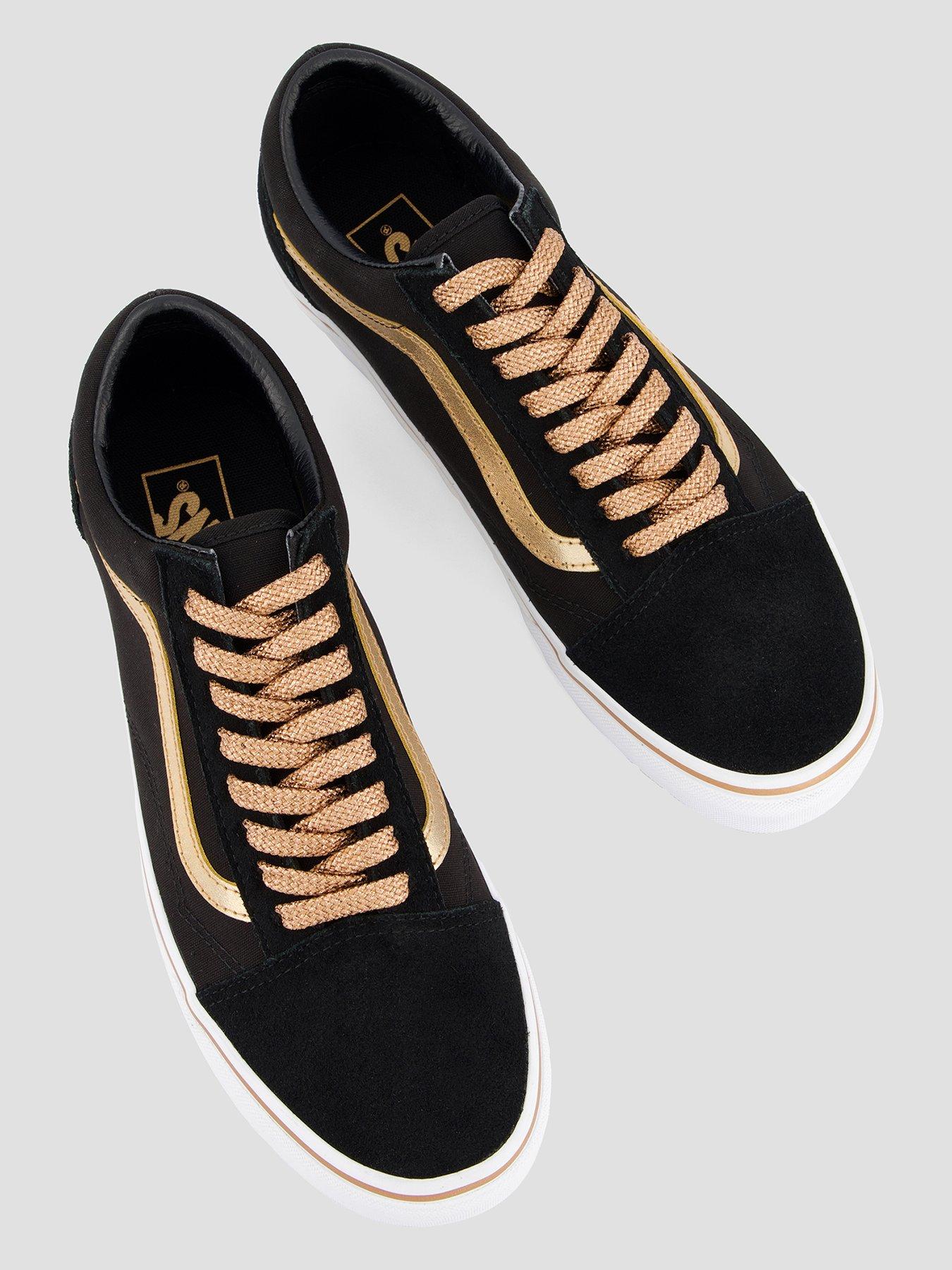  image of vans-unisex-old-skool-trainers-metallic-pop-black