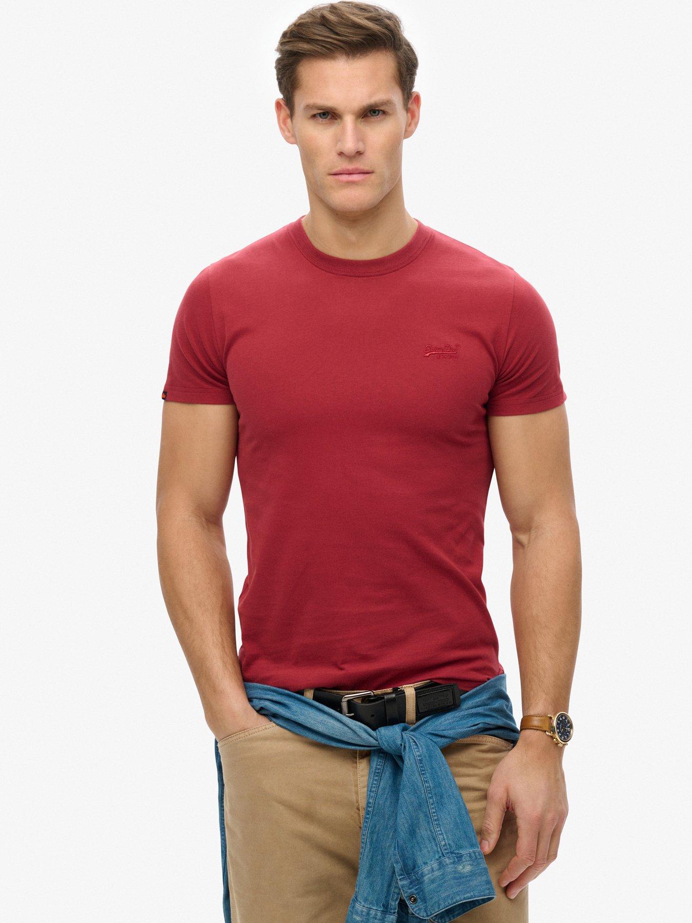 undefined Essential Logo Embroidered T-Shirt - Red
