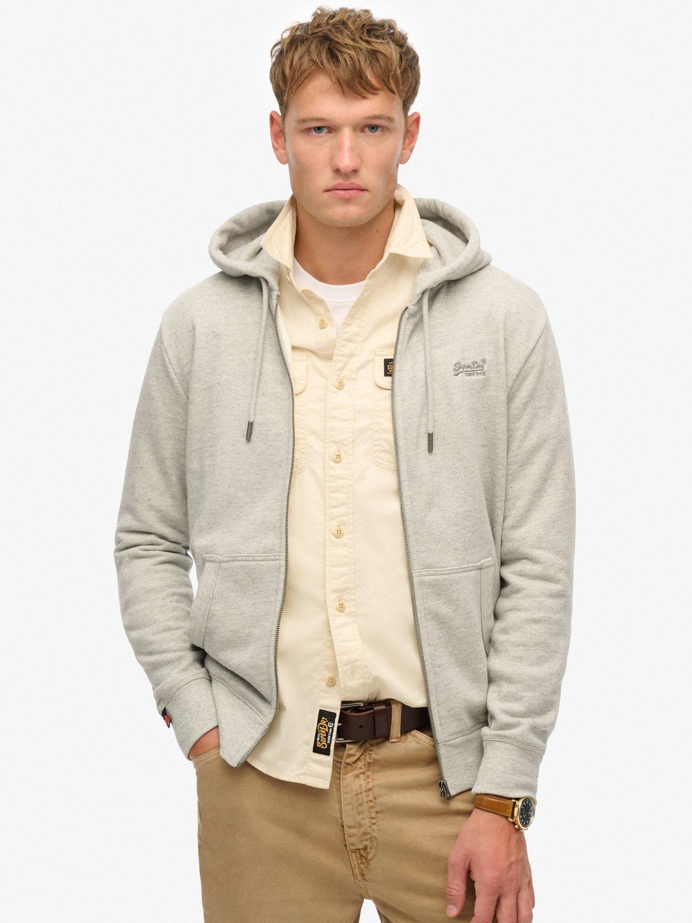 Image 1 of 5 of Superdry Essential Logo Zip Hoodie - Grey