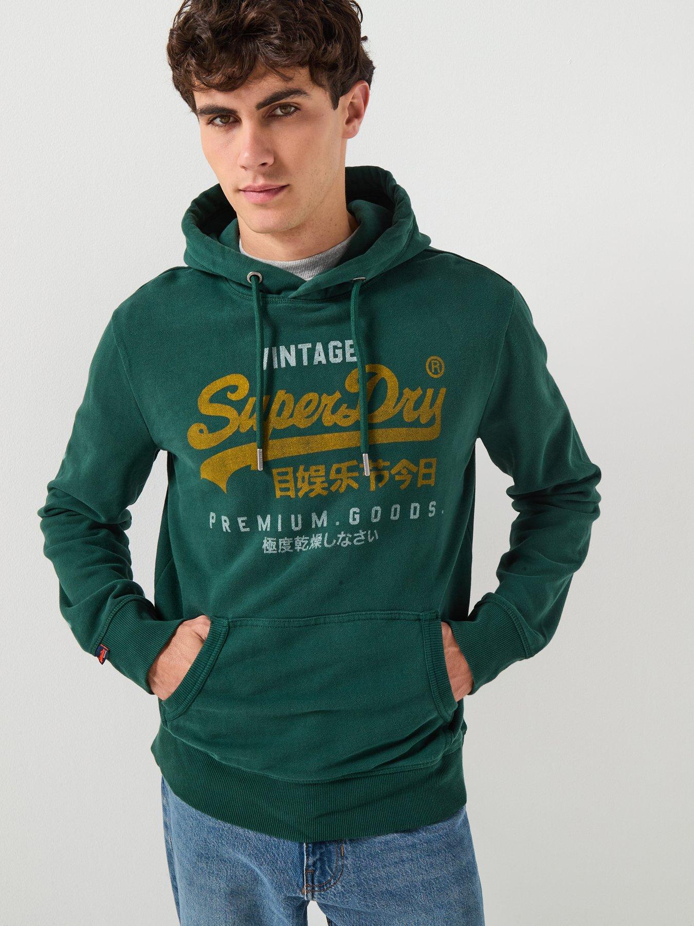  image of superdry-vintage-duo-classic-hoodie-green