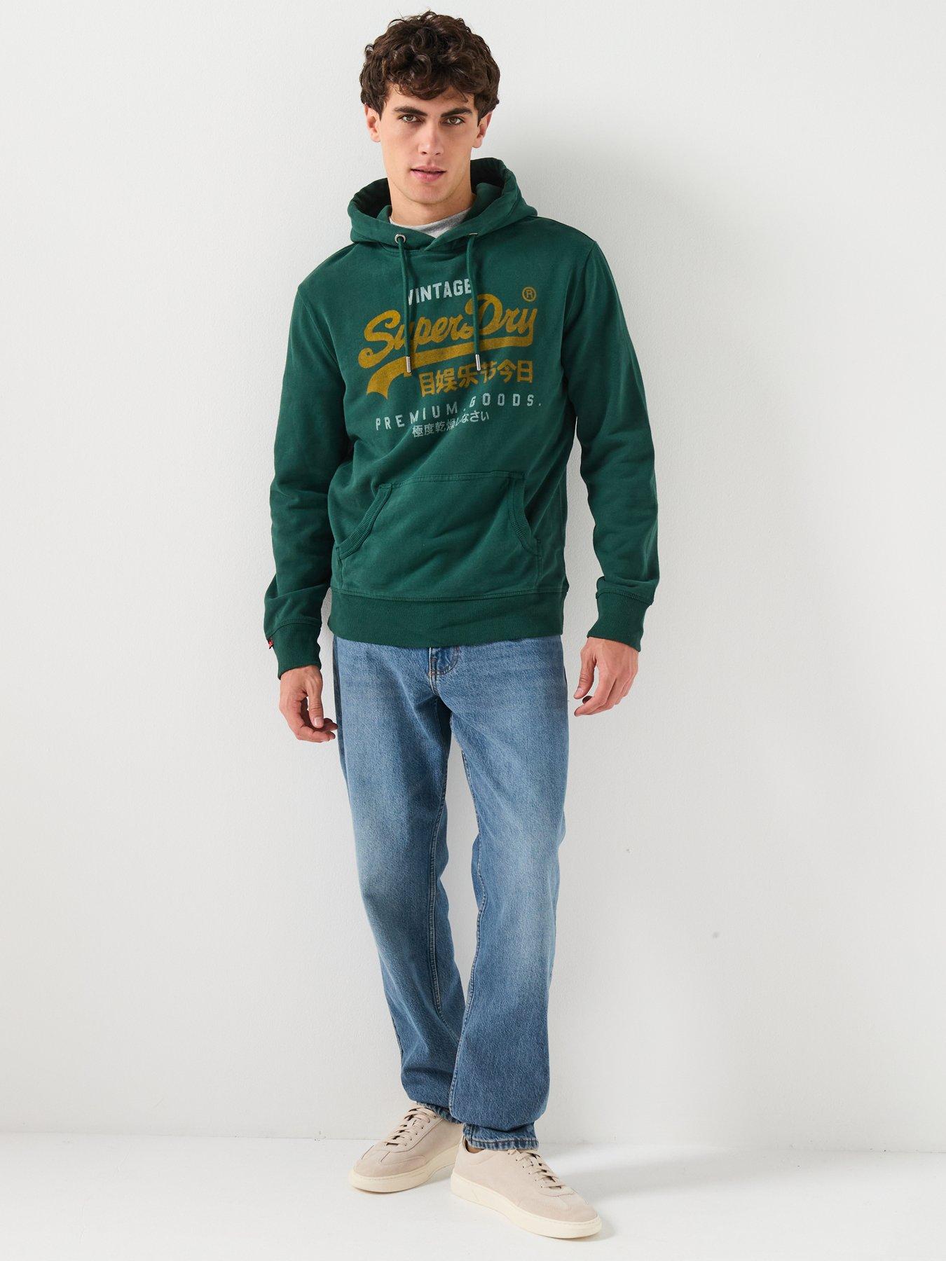  image of superdry-vintage-duo-classic-hoodie-green