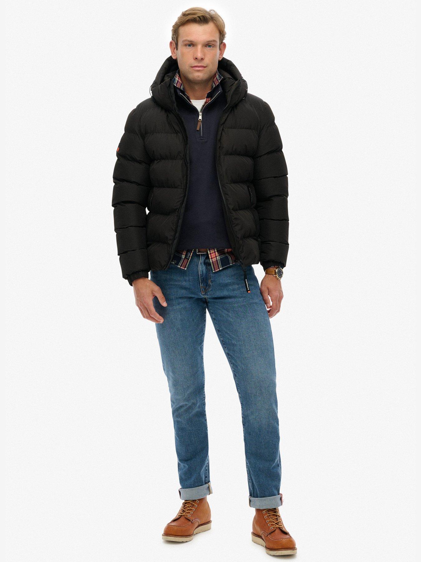 Image 3 of 6 of Superdry Hooded Sports Puffer Jacket - Black