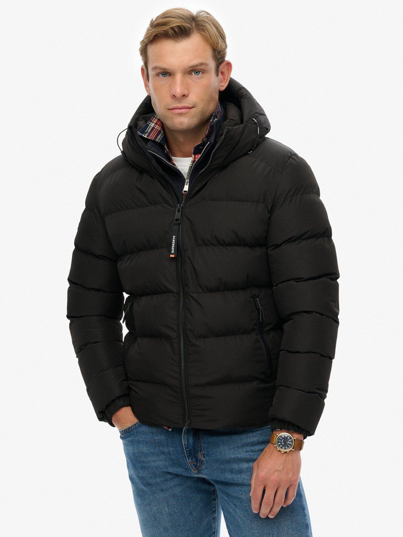 Image 4 of 6 of Superdry Hooded Sports Puffer Jacket - Black