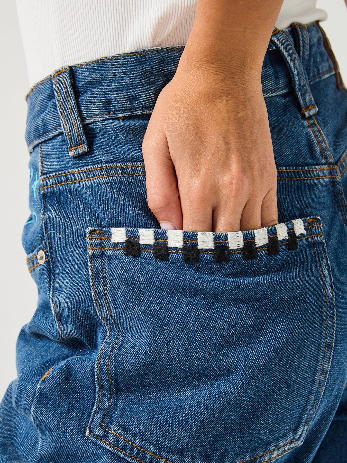 Image 4 of 6 of Vans Womens Sirelle Embroidered Pant - Blue