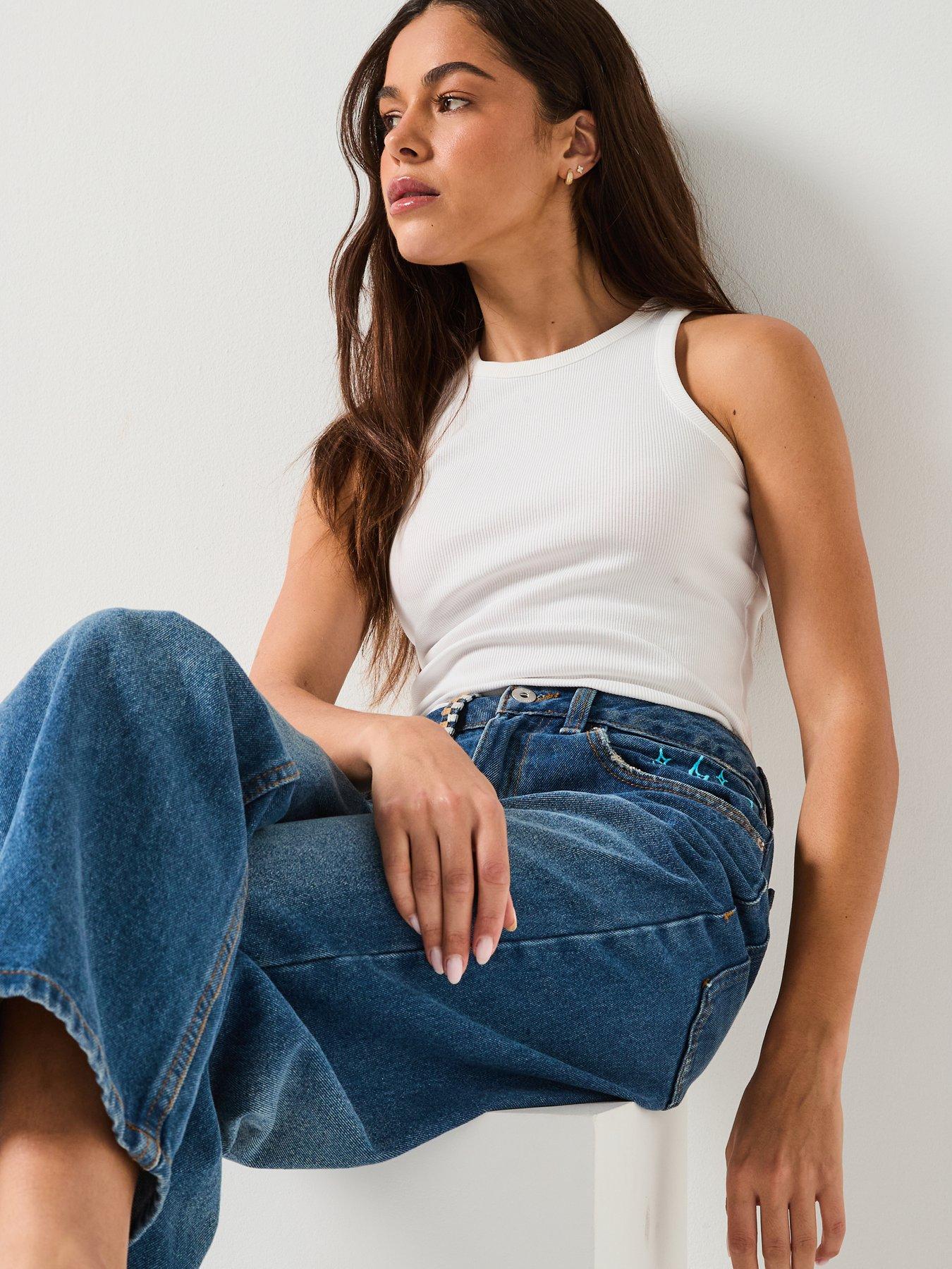 Image 5 of 6 of Vans Womens Sirelle Embroidered Pant - Blue