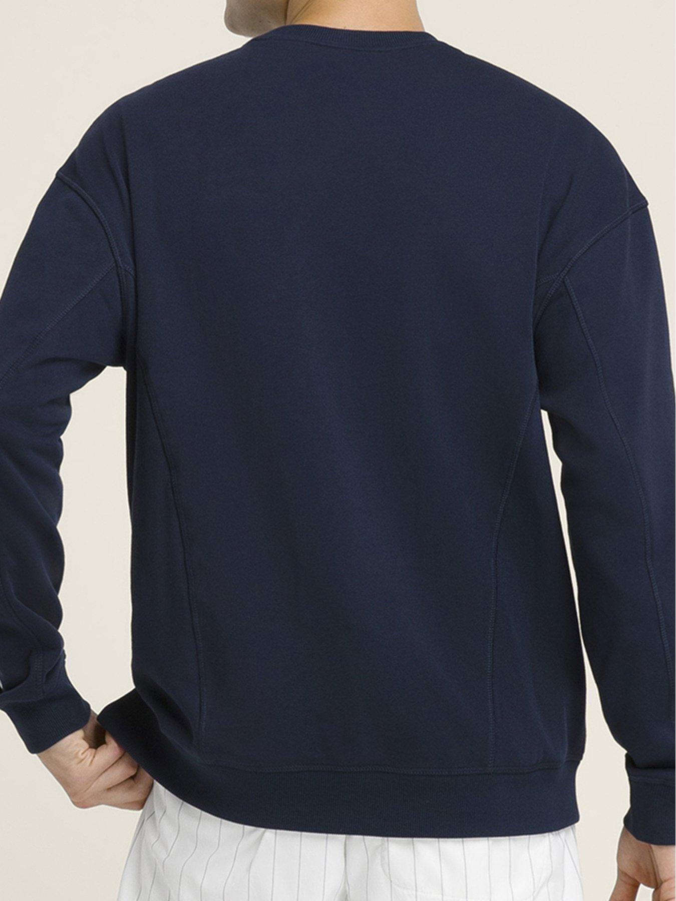  image of wilson-mens-tennis-parkside-crew-neck-sweatshirt-navy