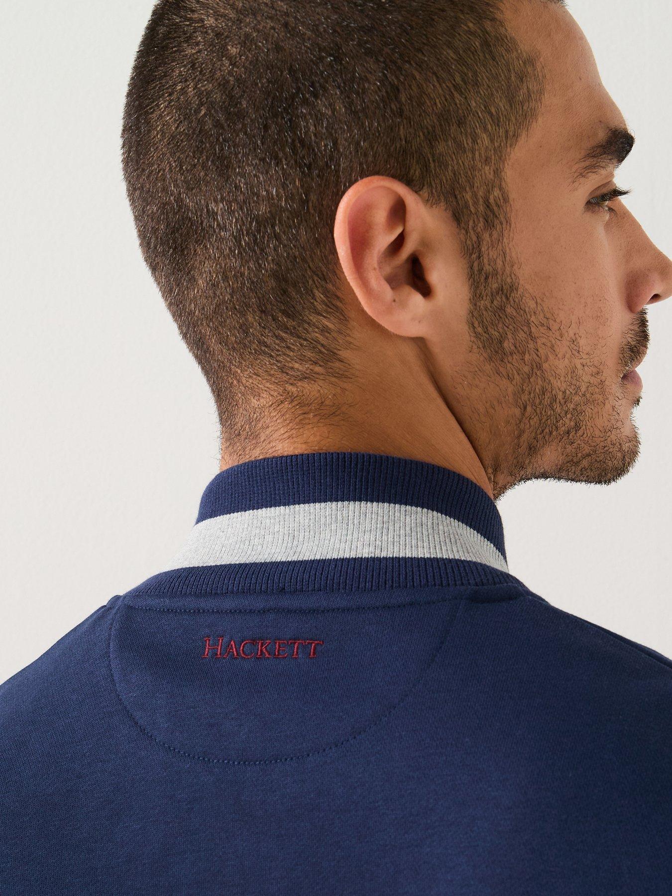 Image 6 of 6 of Hackett Heritage H Logo Varsity Bomber Jacket - Navy