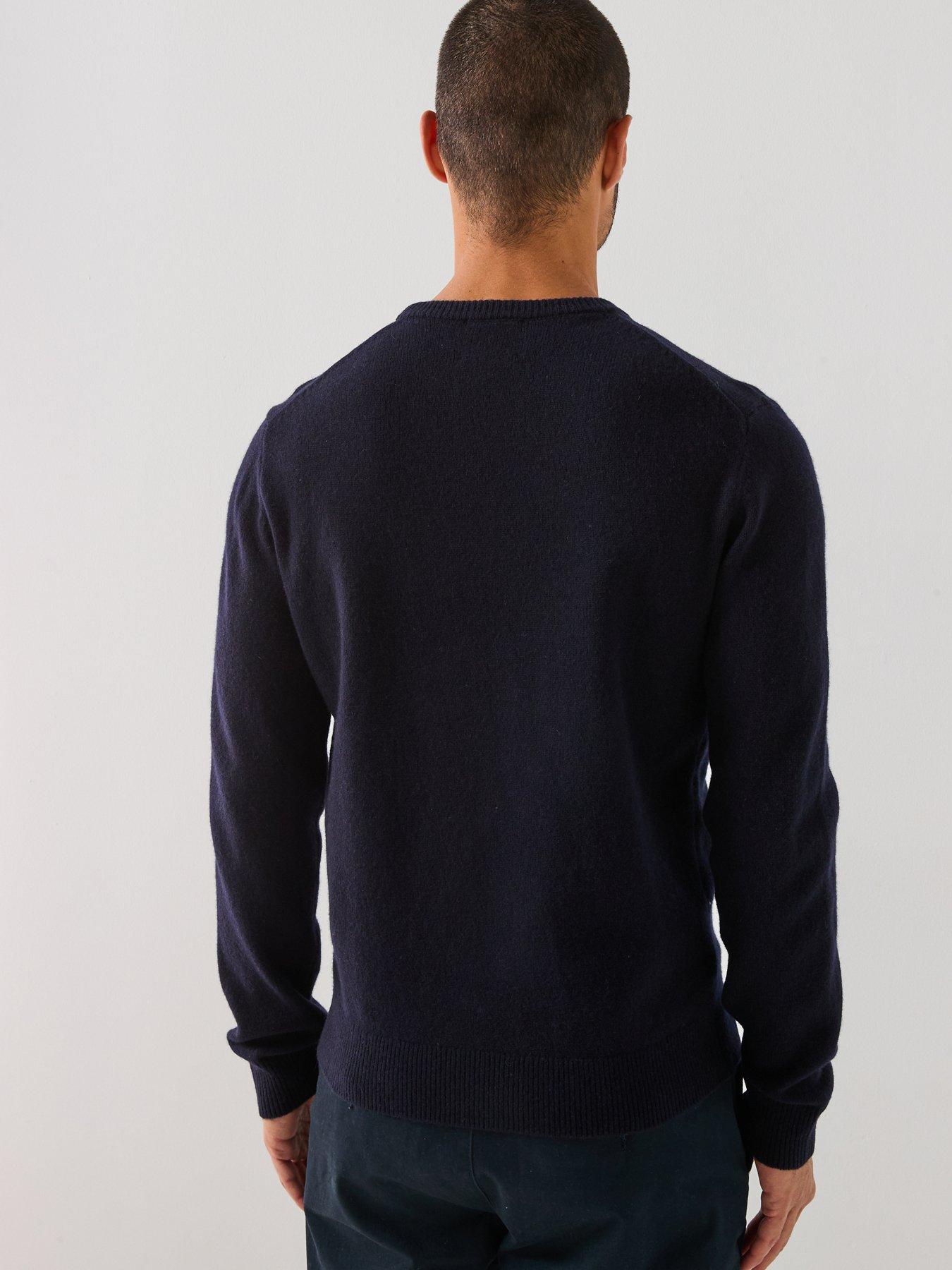  image of hackett-heritage-harry-dog-crew-knitted-jumper-navy