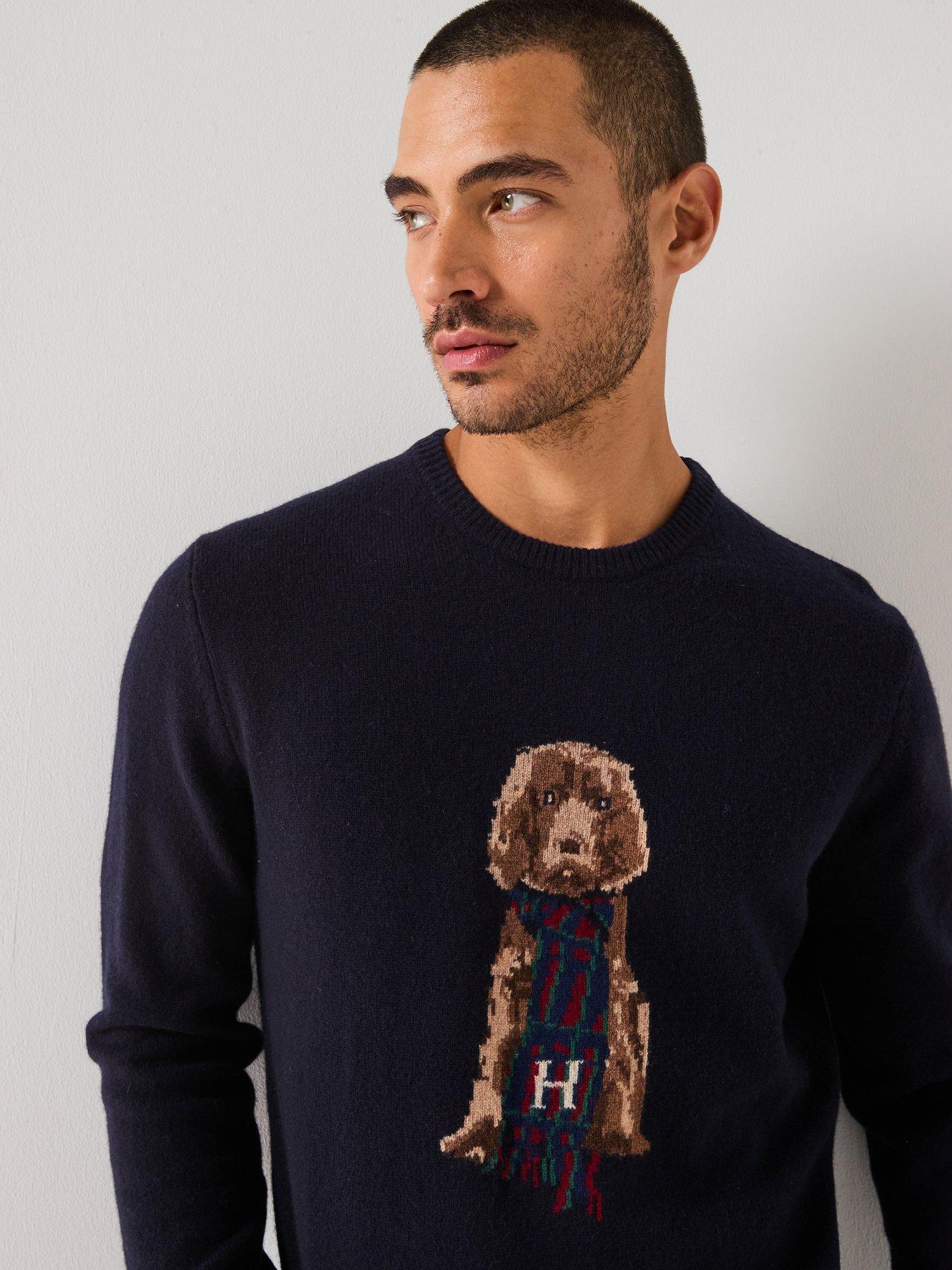  image of hackett-heritage-harry-dog-crew-knitted-jumper-navy