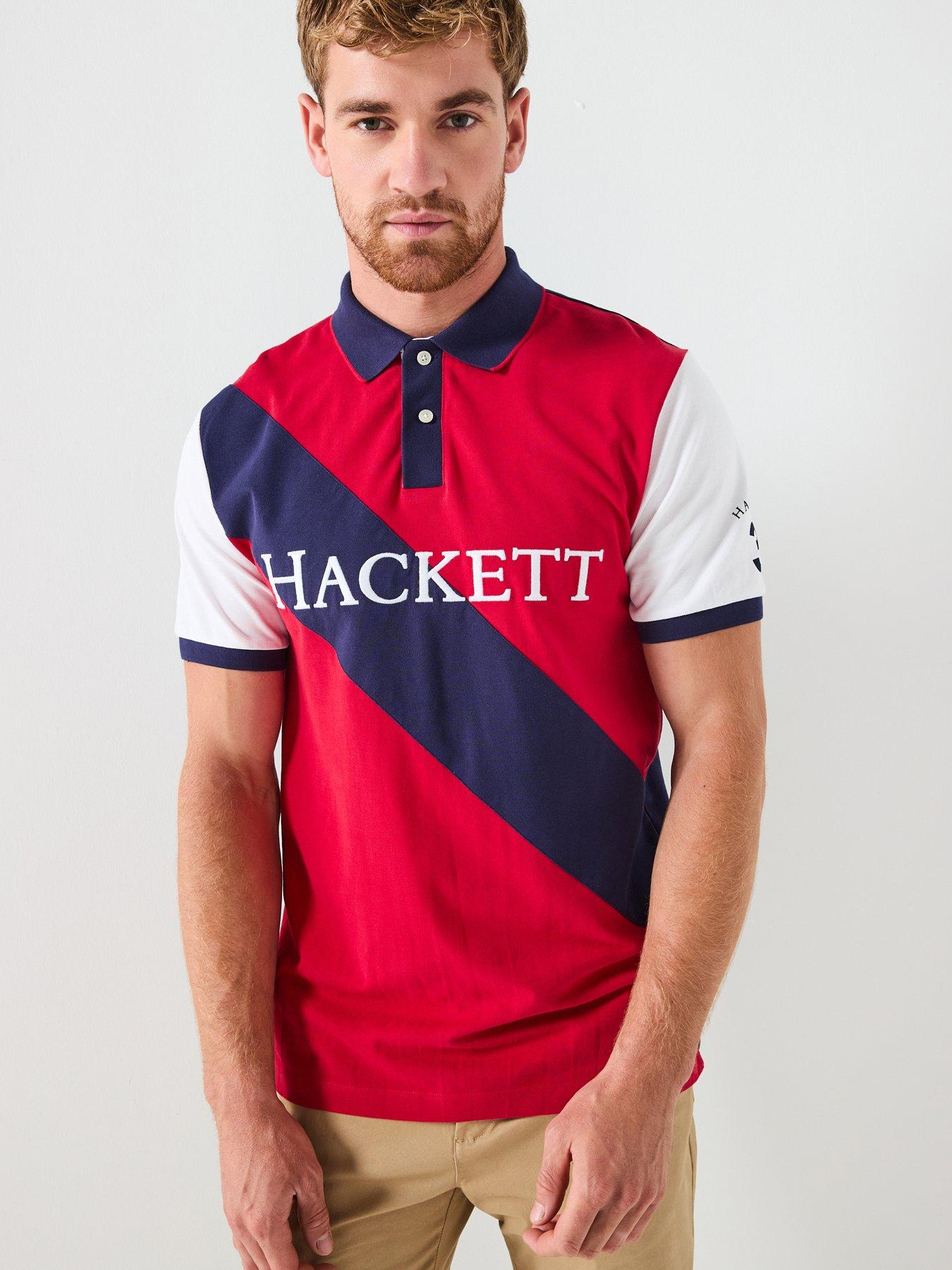 undefined Hackett Heritage Number Sash Short Sleeve Polo Shirt - Red