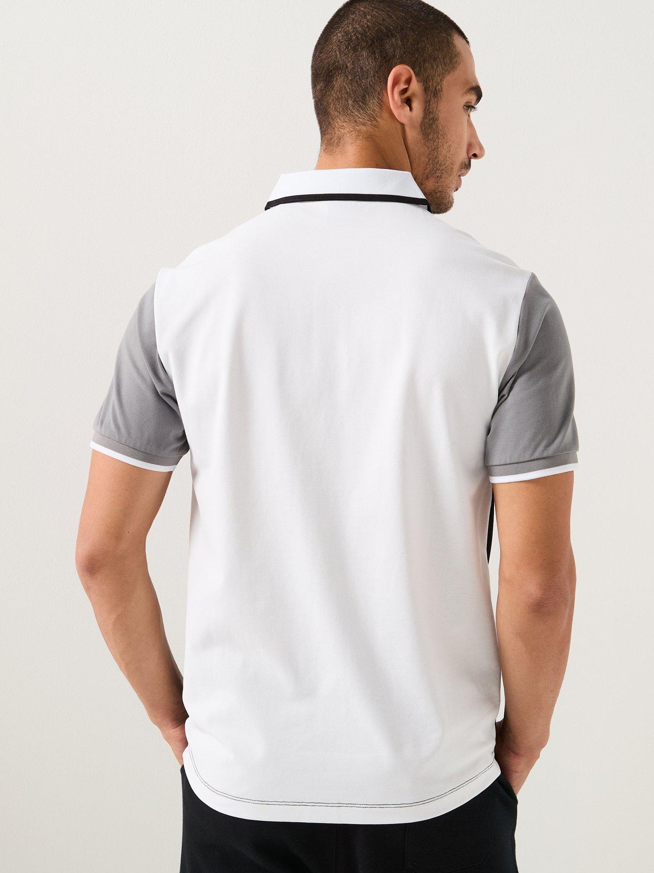  image of hackett-linear-logo-short-sleeve-polo-shirt-black