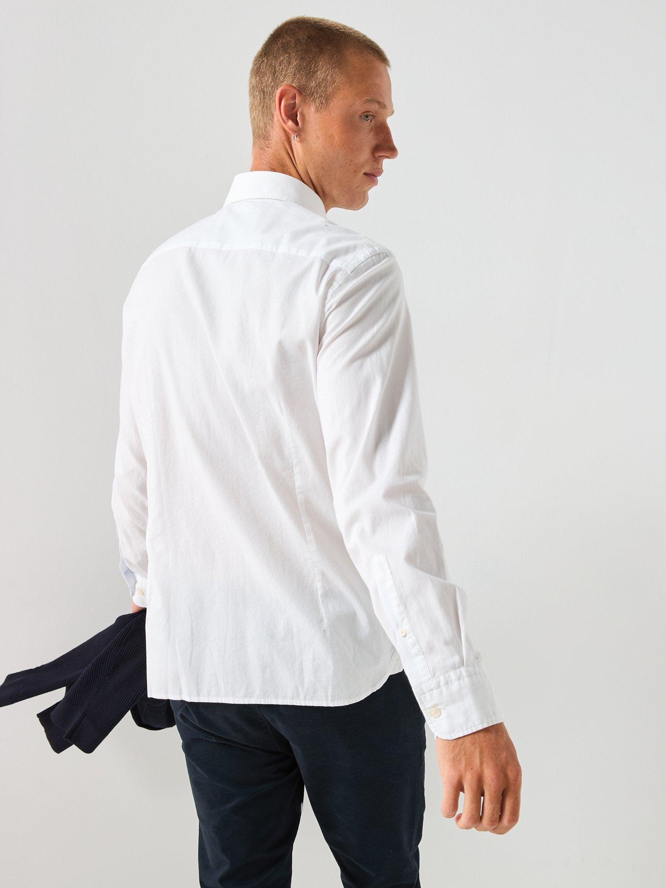 Image 2 of 6 of Hackett Garment Dye Oxford Shirt - Plain White