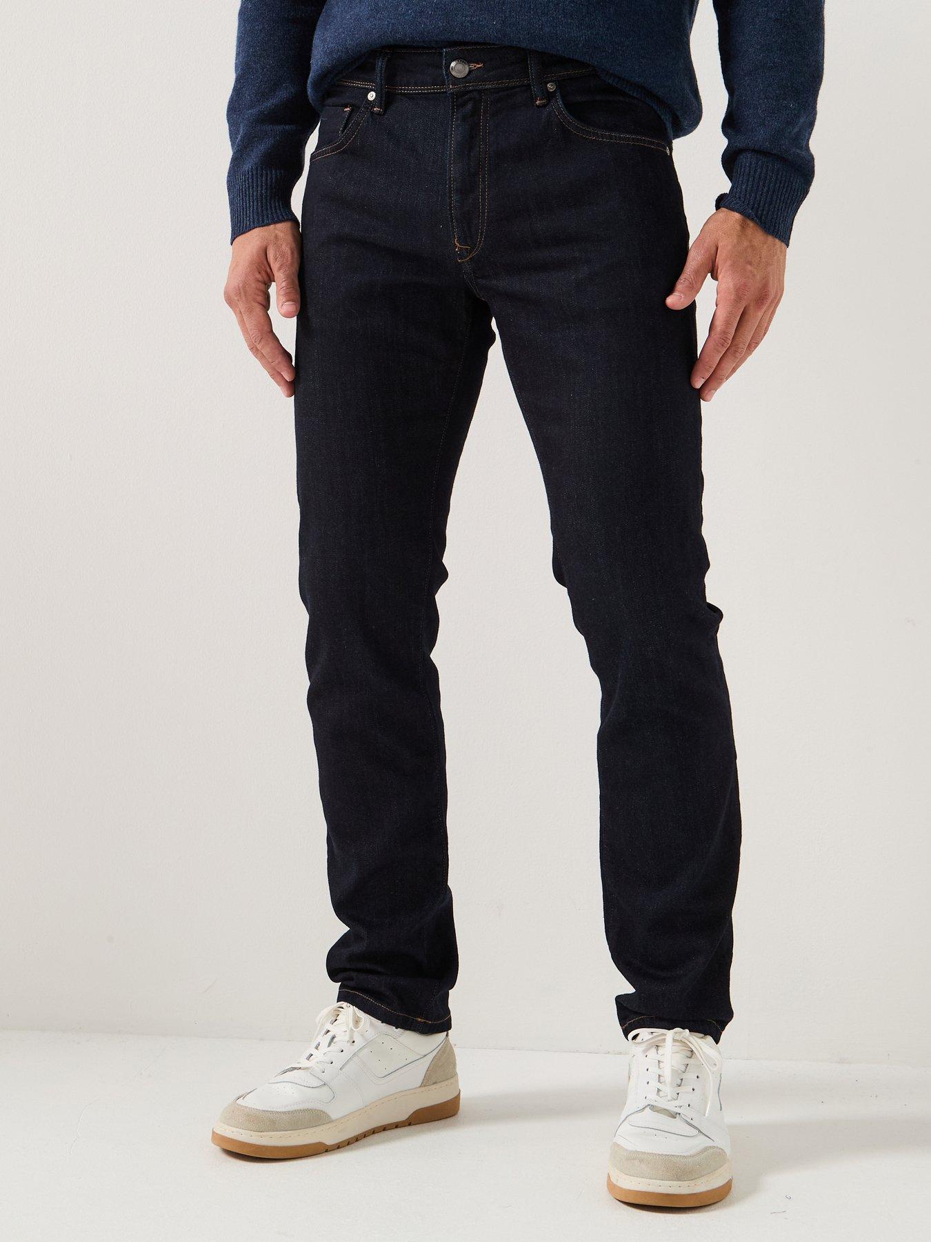 front image of hackett-rinse-wash-slim-jean-dark-wash