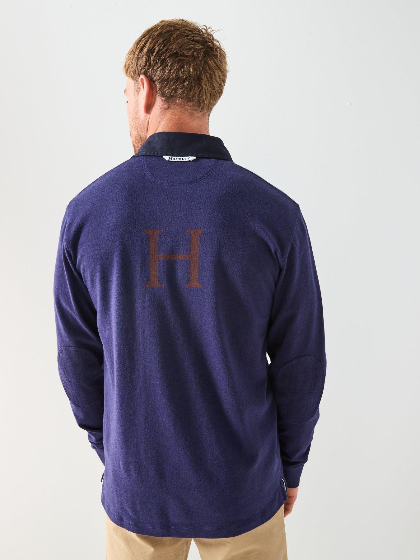 Image 2 of 6 of Hackett Heritage H Rugby Long Sleeve Polo Shirt - Navy