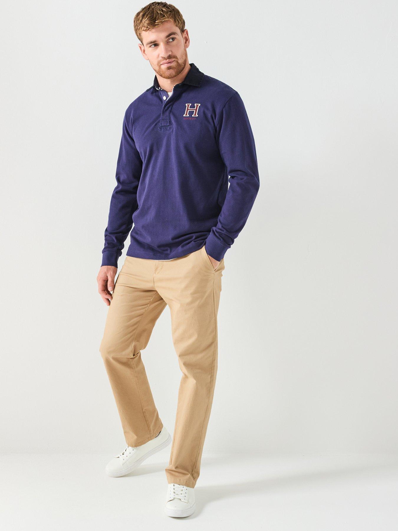 Image 3 of 6 of Hackett Heritage H Rugby Long Sleeve Polo Shirt - Navy