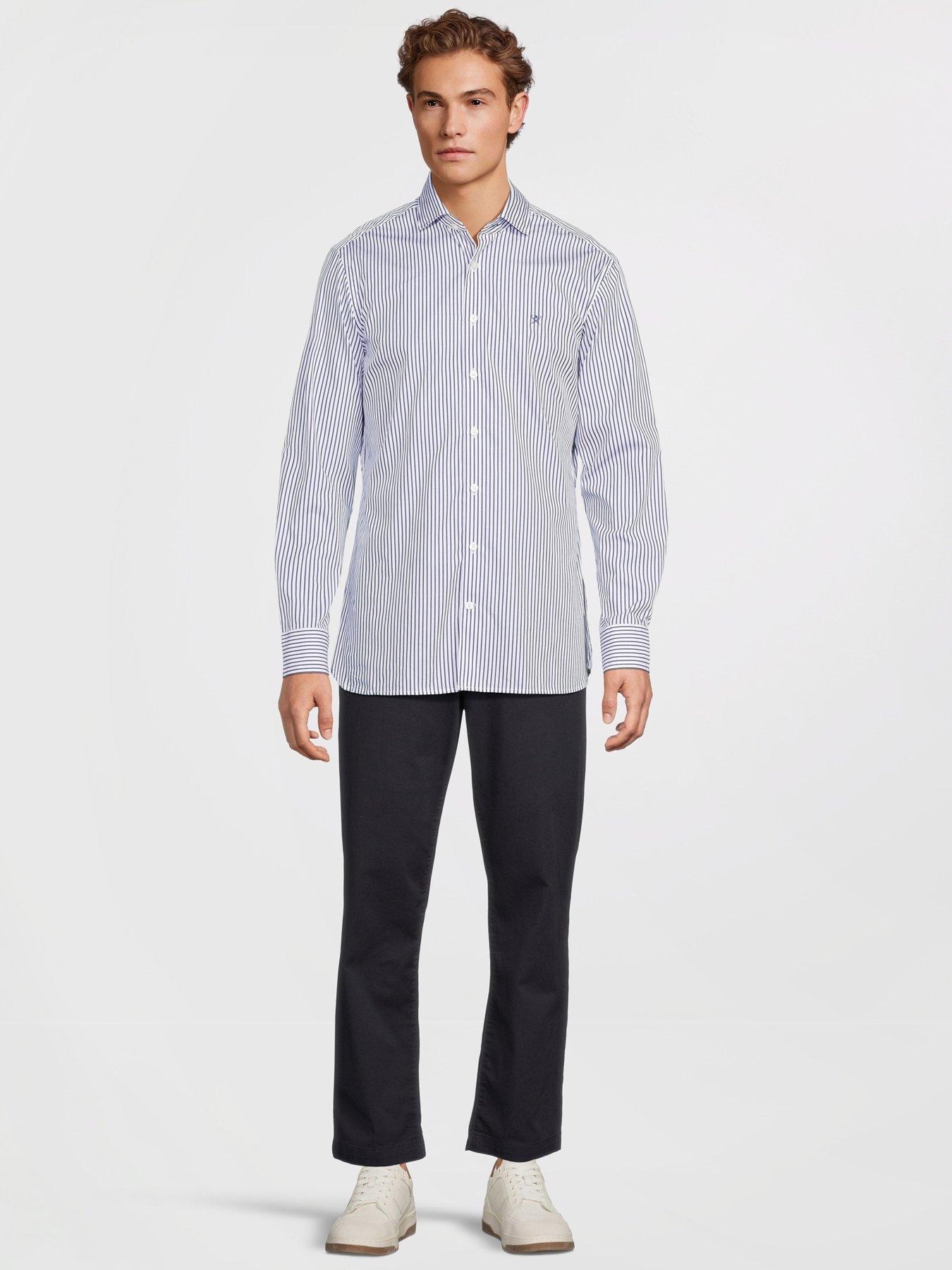 Image 3 of 6 of Hackett Bengal Stripe Casual Long Sleeve Shirt - Blue
