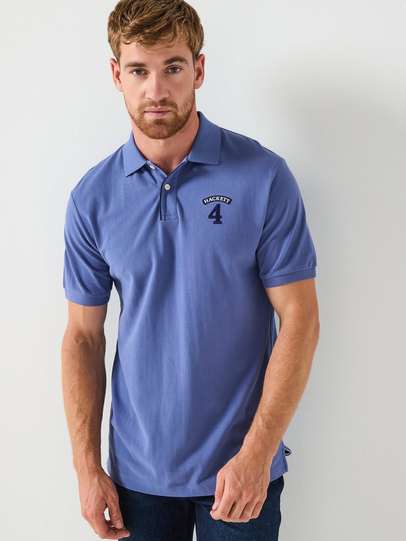 undefined Hackett Heritage Number Short Sleeve Polo Shirt - Blue