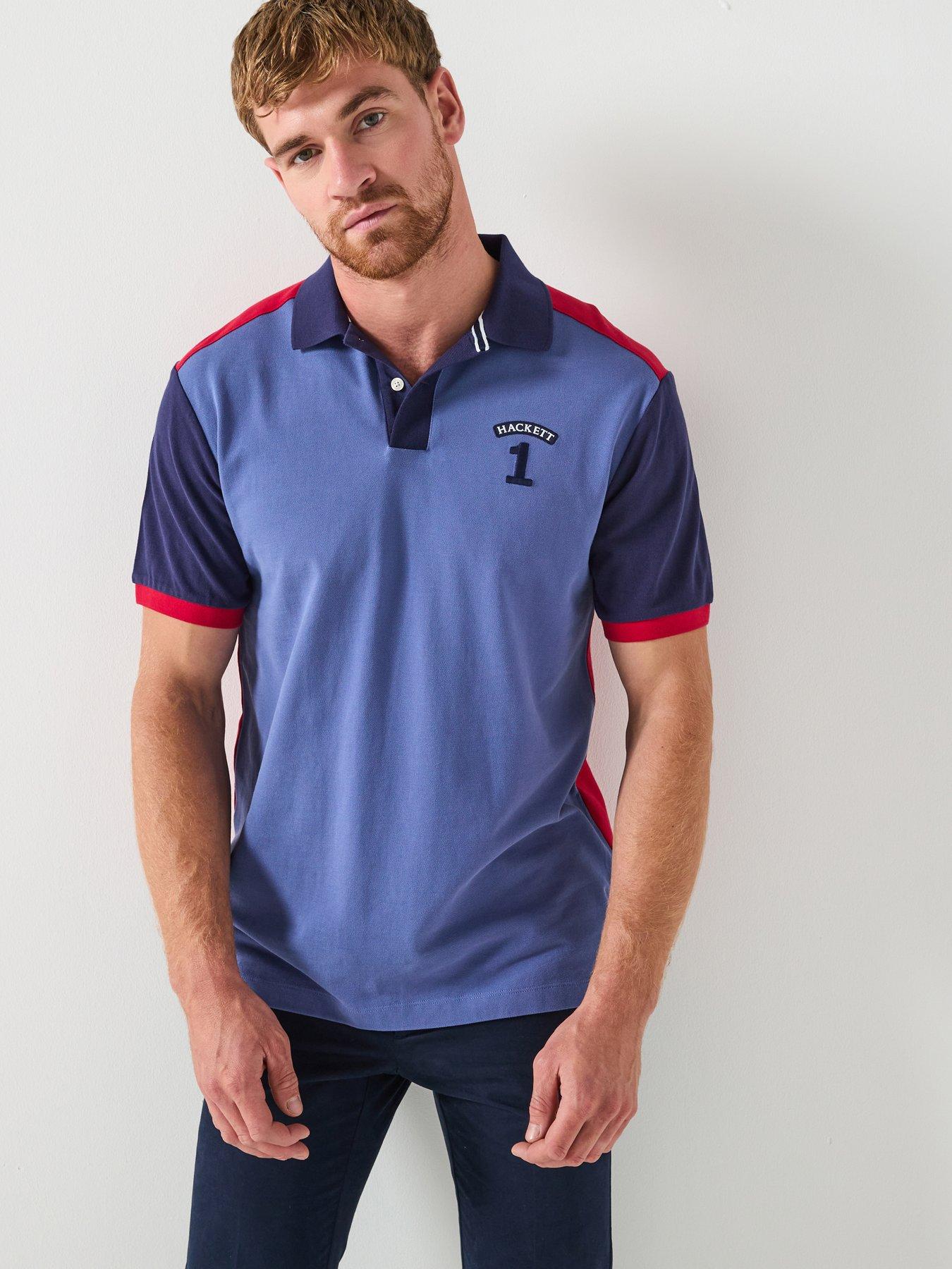 undefined Hackett Heritage Number 1 Short Sleeve Polo Shirt - Blue