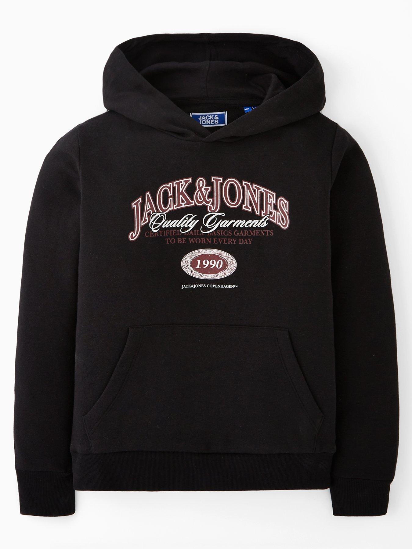 Jack & Jones Junior Boys Ari Branding Hoodie - Black