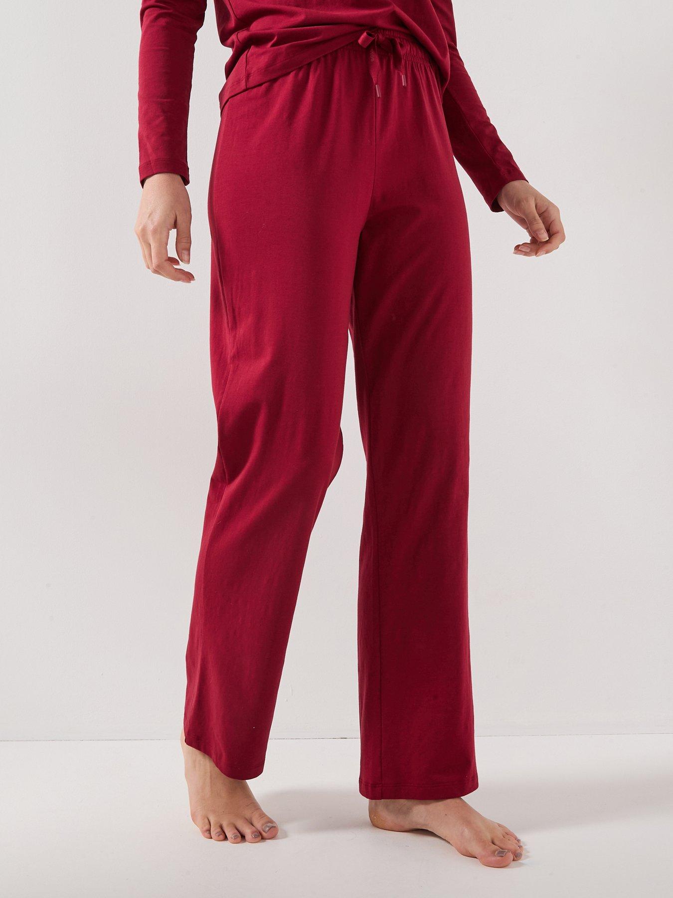  image of boss-pyjama-pants-dark-red