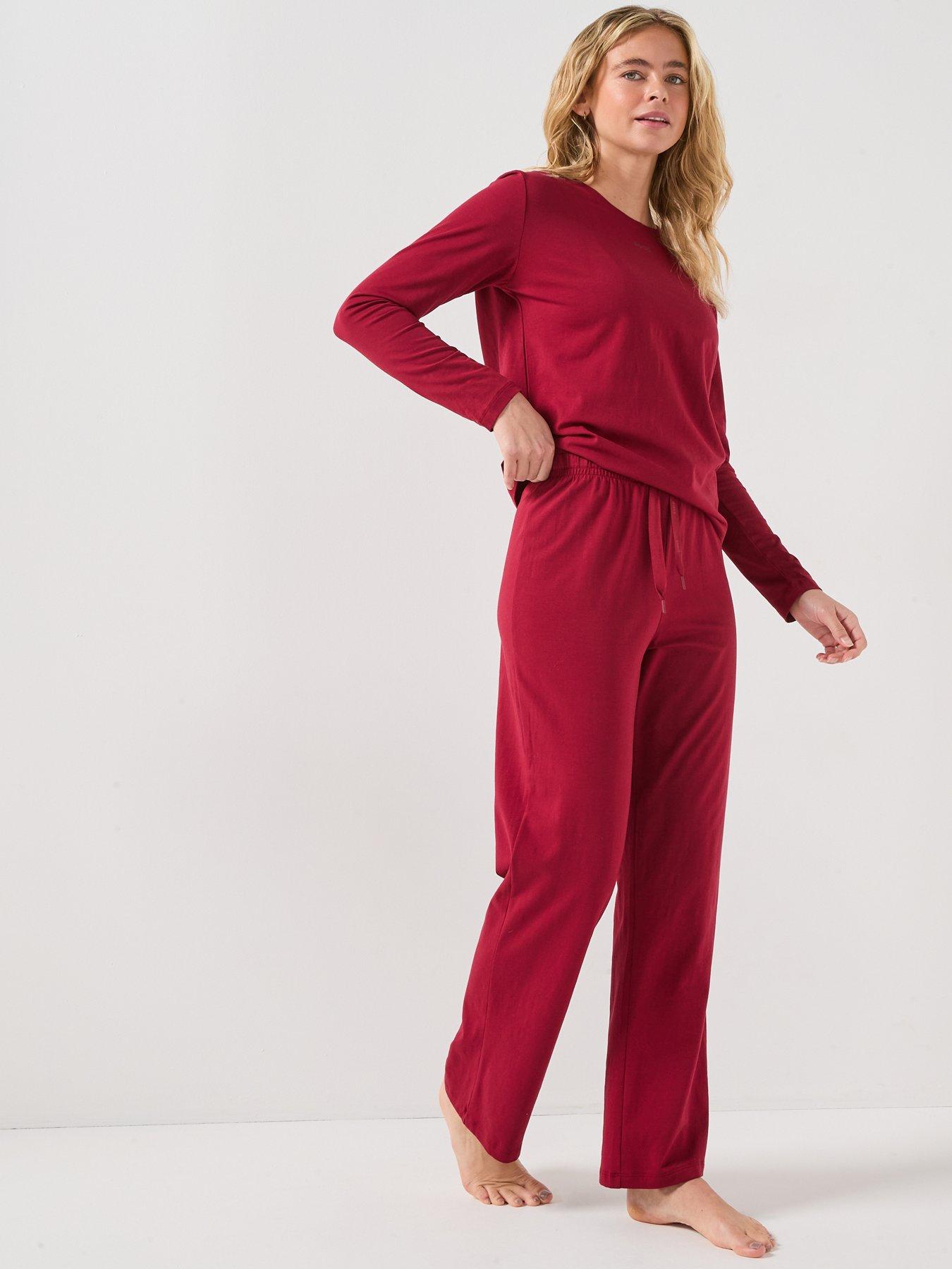  image of boss-pyjama-pants-dark-red