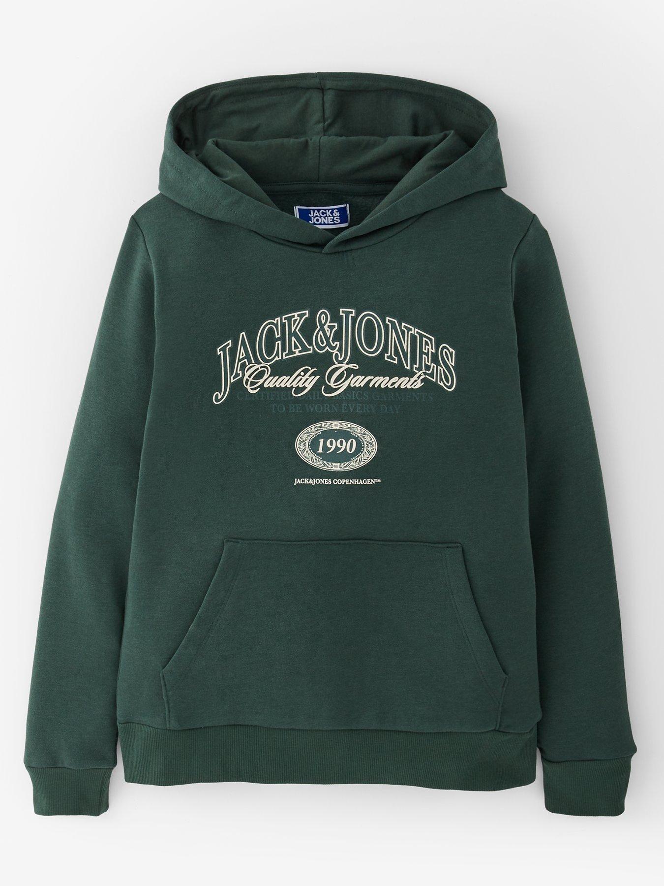 Jack & Jones Junior Boys Ari Branding Hoodie - Green