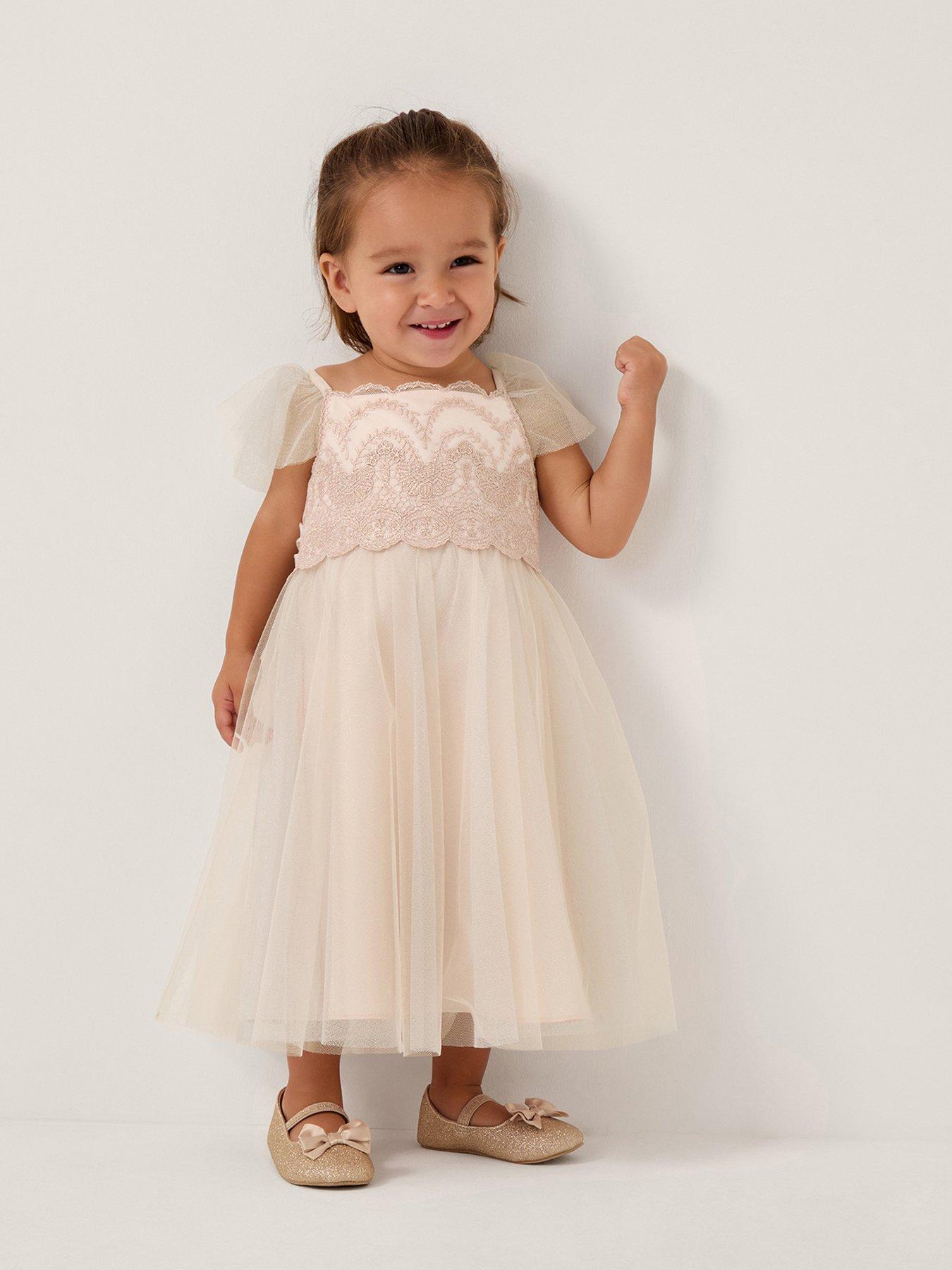 Monsoon Baby Girls Francesca Crochet Dress - Pink