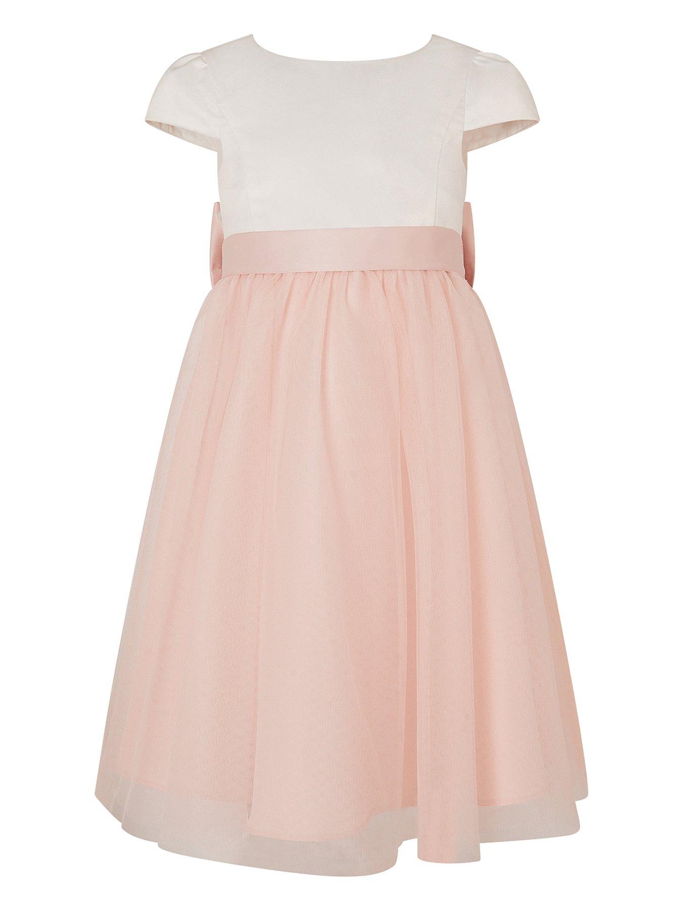 undefined Girls Satin Bridesmaid Dress - Pink