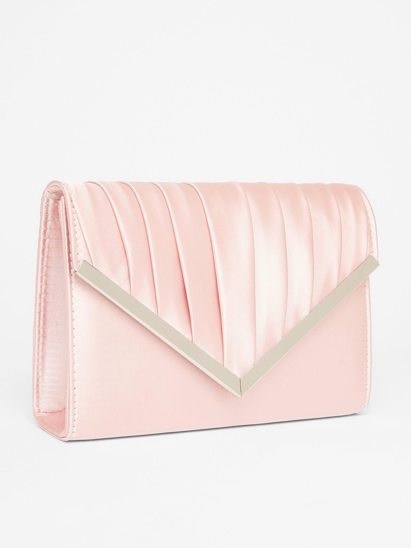 Image 2 of 4 of Quiz Pink Pleated Clutch Bag