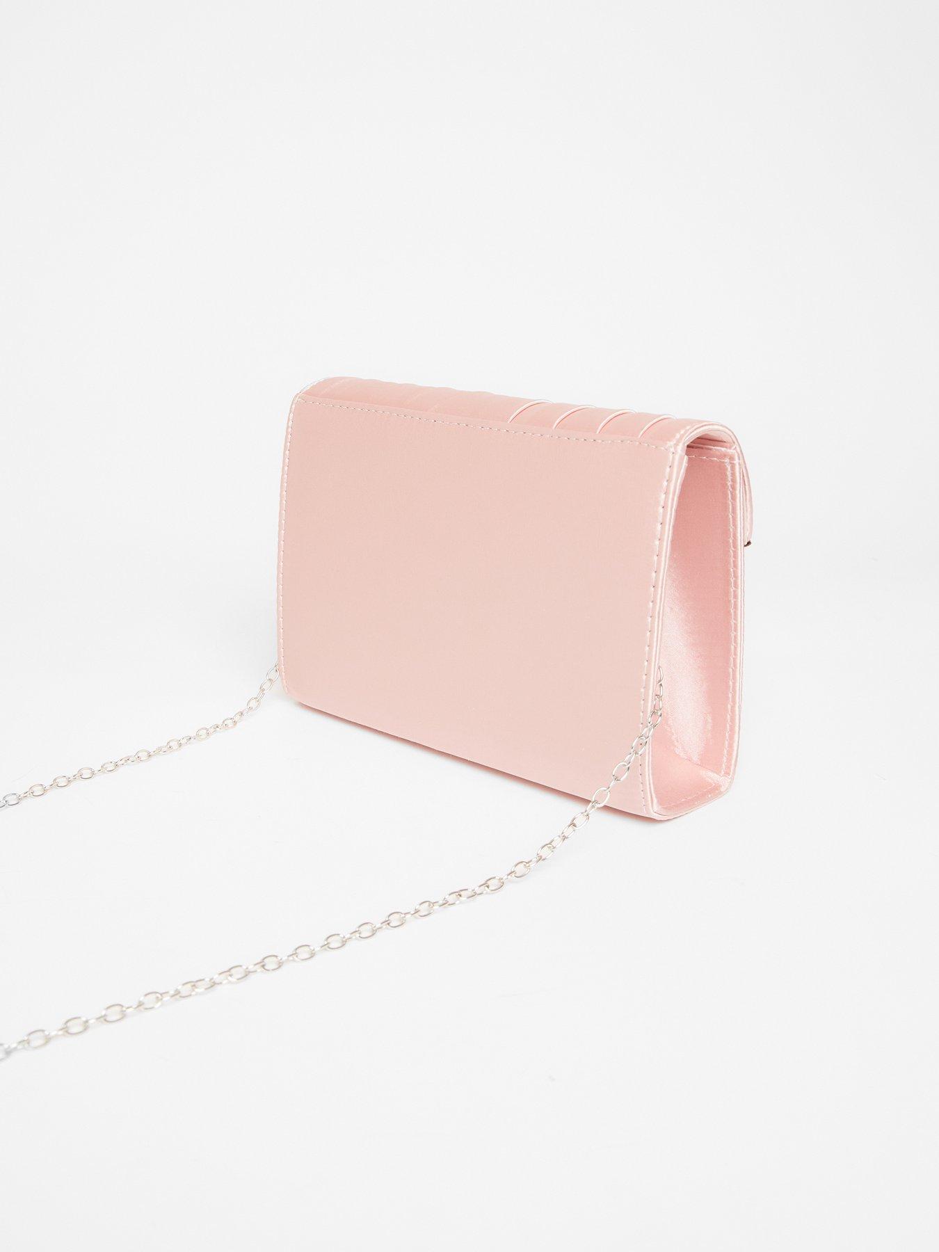 Image 3 of 4 of Quiz Pink Pleated Clutch Bag