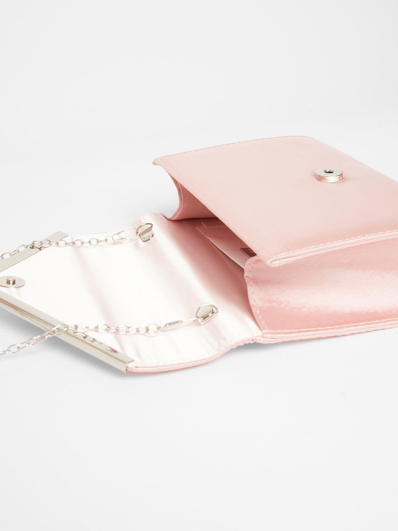 Image 4 of 4 of Quiz Pink Pleated Clutch Bag