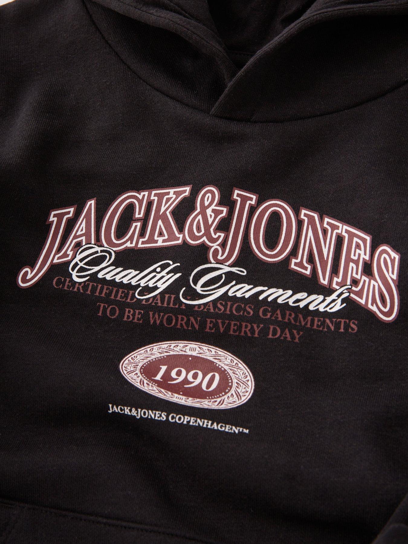  image of jack-jones-mini-younger-boys-ari-branding-hoodie-black