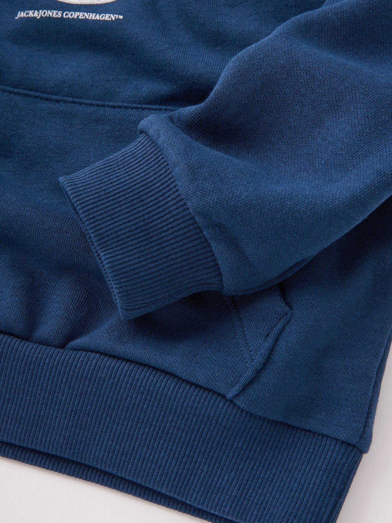  image of jack-jones-mini-younger-boys-ari-branding-hoodie-blue