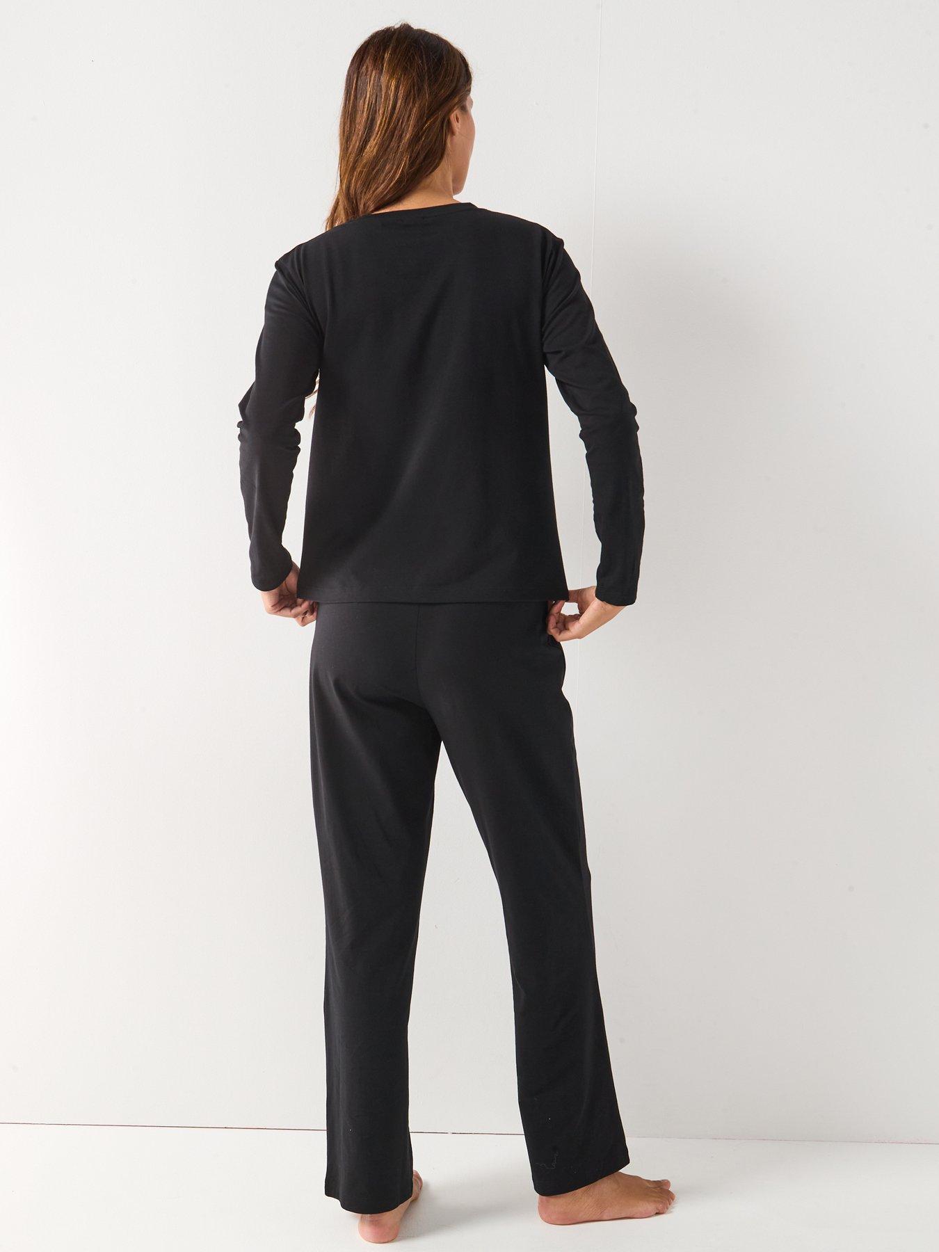 Image 2 of 6 of BOSS Long Sleeve And Pant Pyjama Set - Black