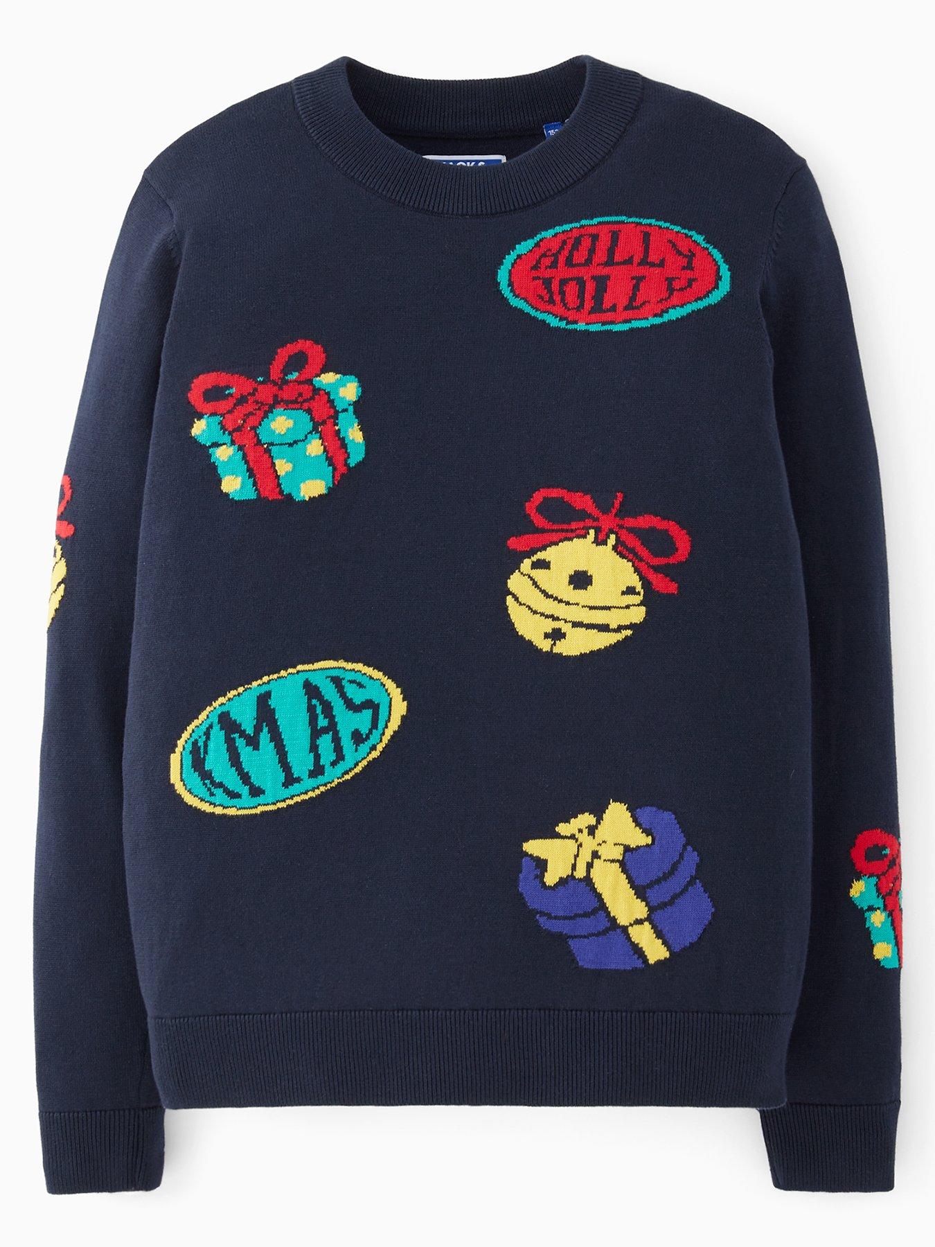 Jack & Jones Junior Boys Christmas Knitted Jumper - Navy