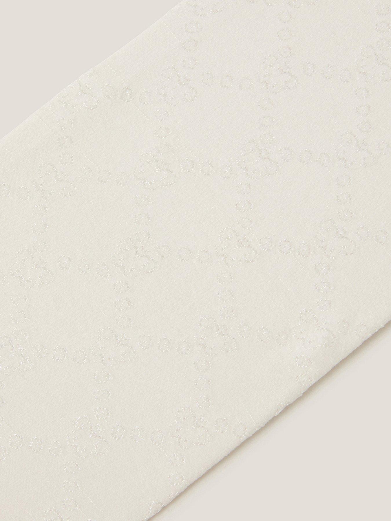 Image 3 of 3 of Monsoon Girls Plush Diamond Print Tights - Light Cream
