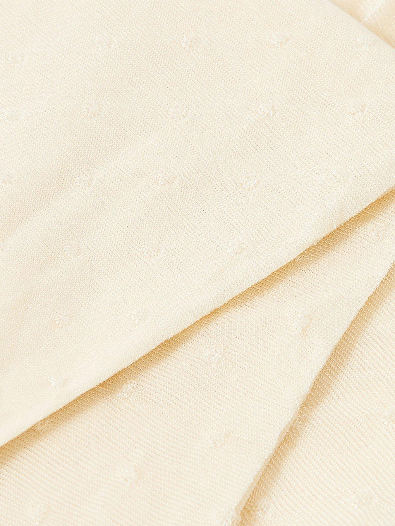 Image 3 of 3 of Monsoon Girls Bridal Spot Tights - Light Cream