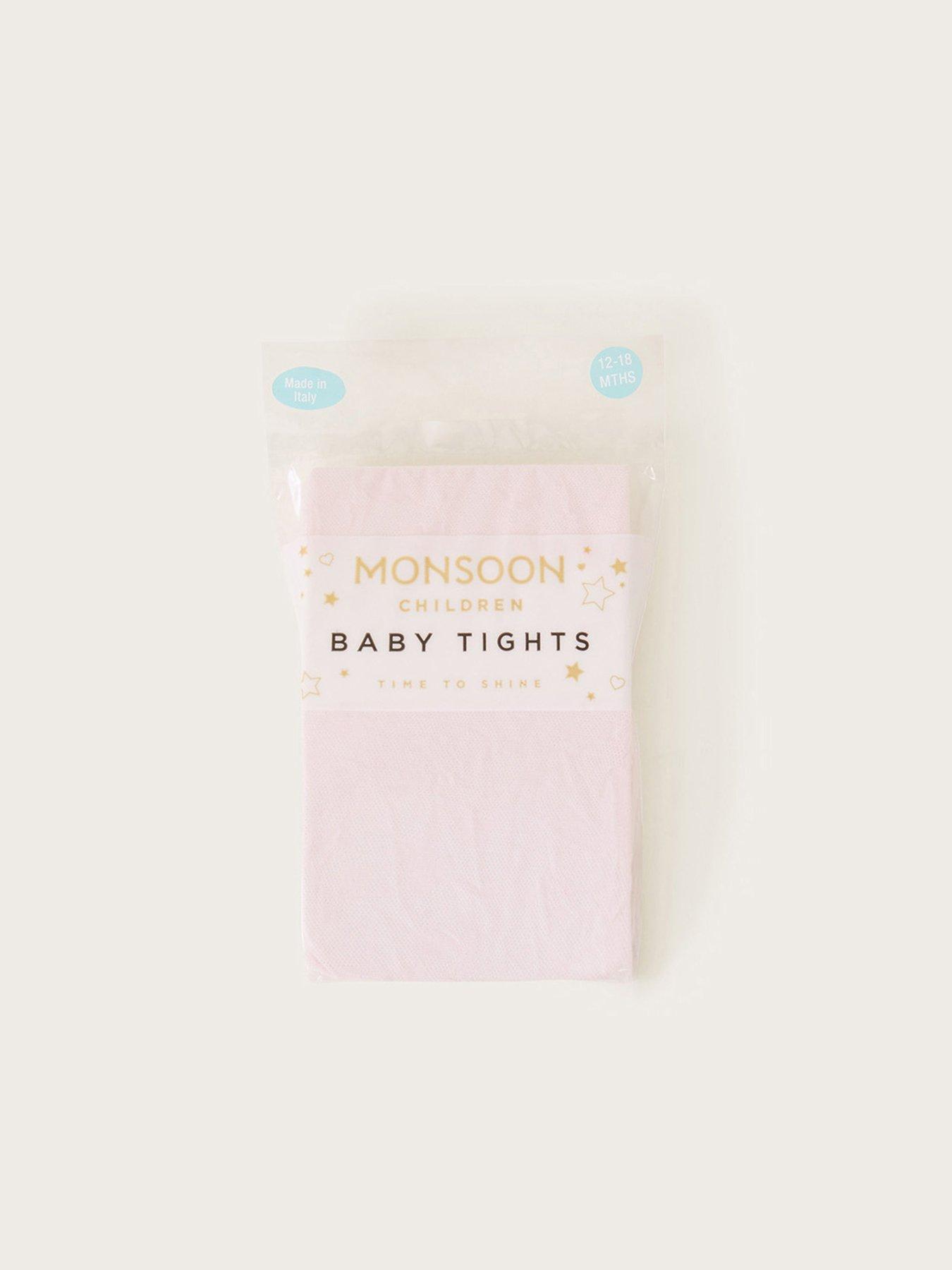 Image 2 of 4 of Monsoon Baby Girls Butterfly Lace Tights - Pink
