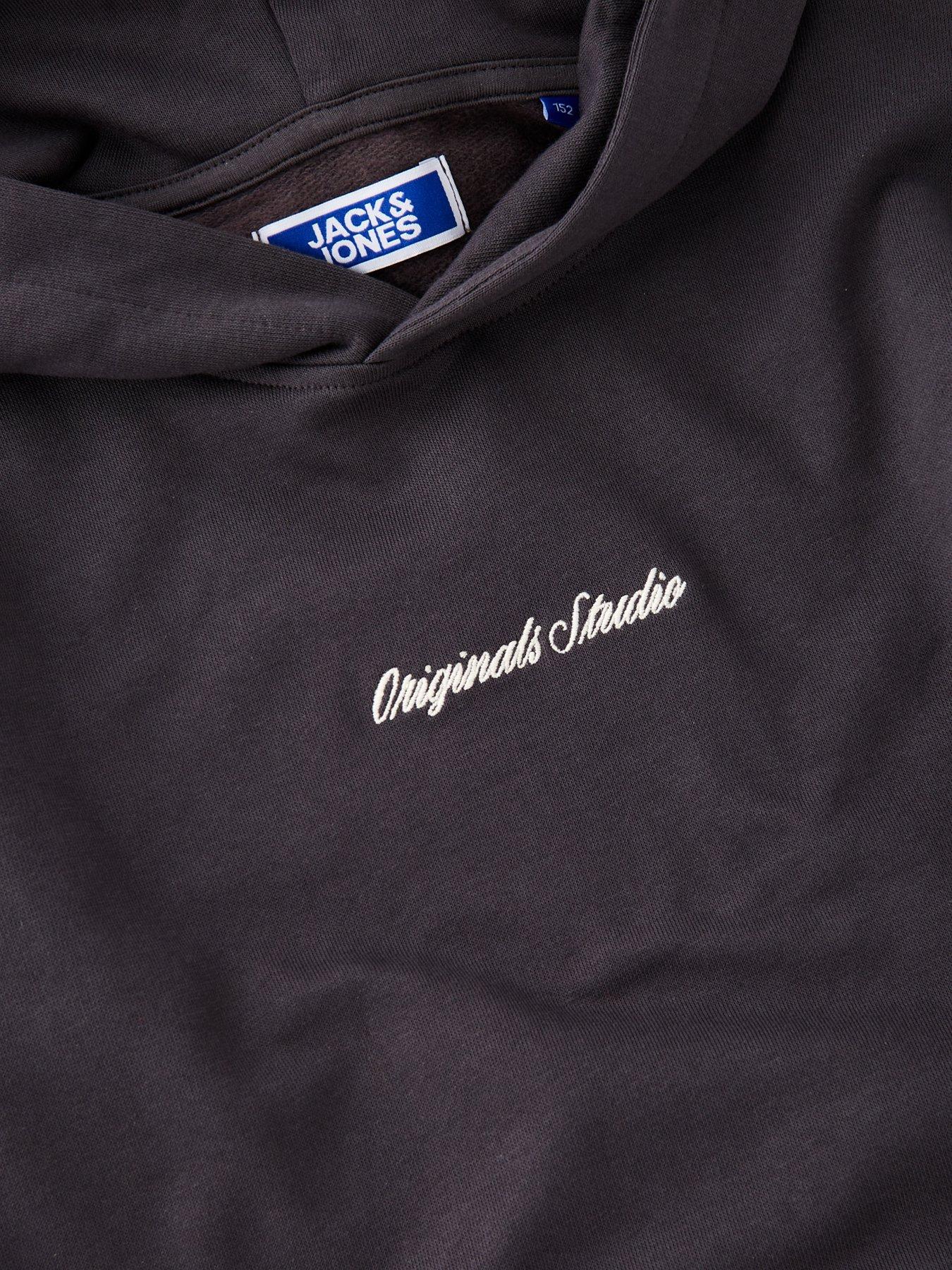  image of jack-jones-junior-boys-embroidered-hoodie-grey