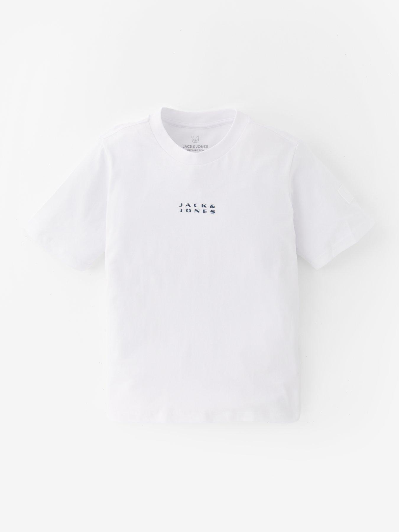 Jack & Jones Junior Boys Badge Short Sleeve T-shirt - White